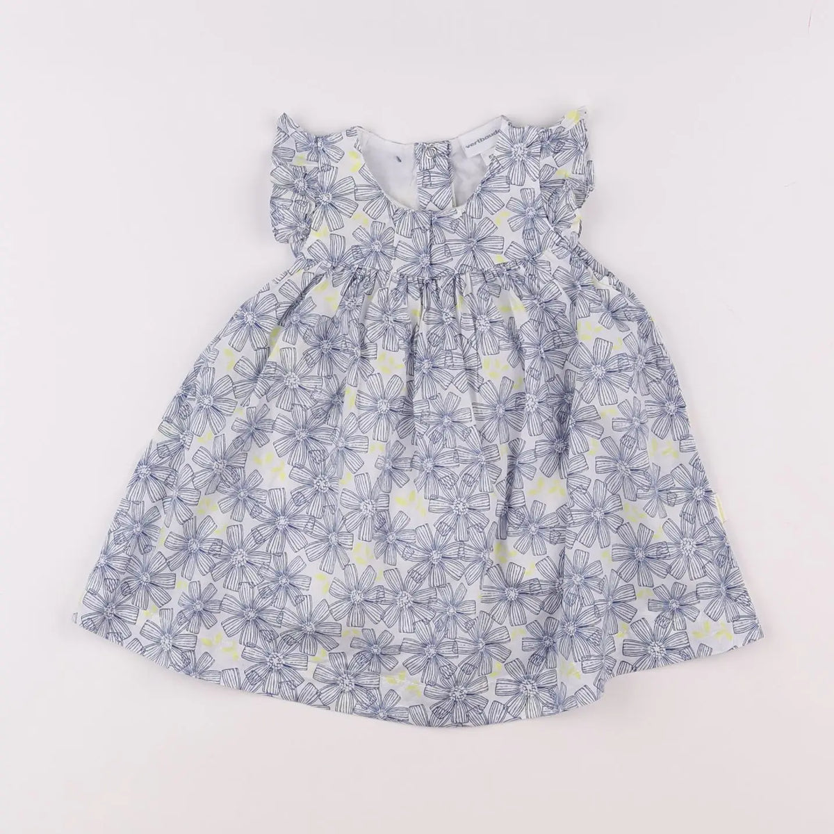 Vertbaudet - robe blanc, bleu - 6 mois