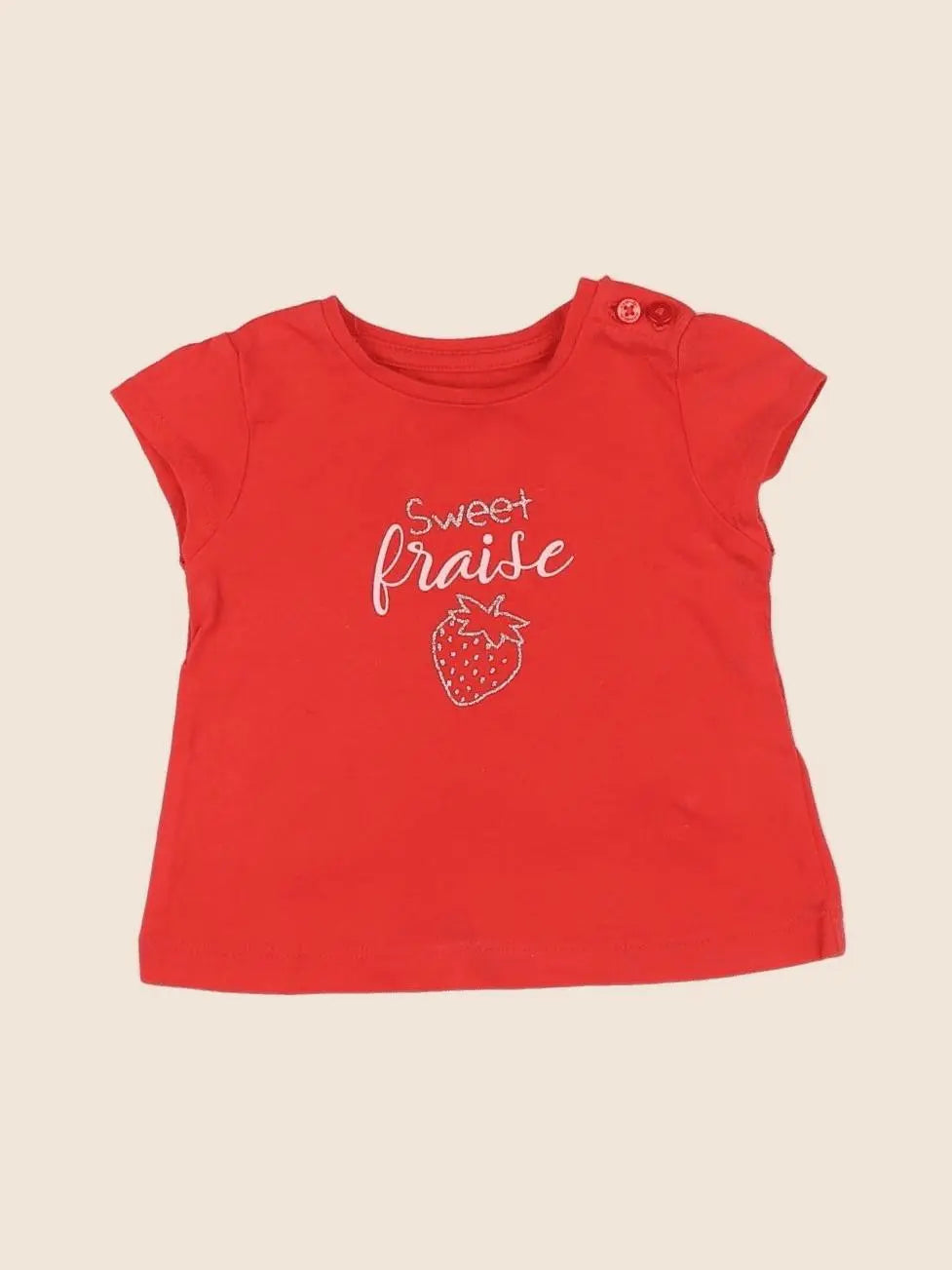 Vertbaudet - tee-shirt rouge - 3 mois