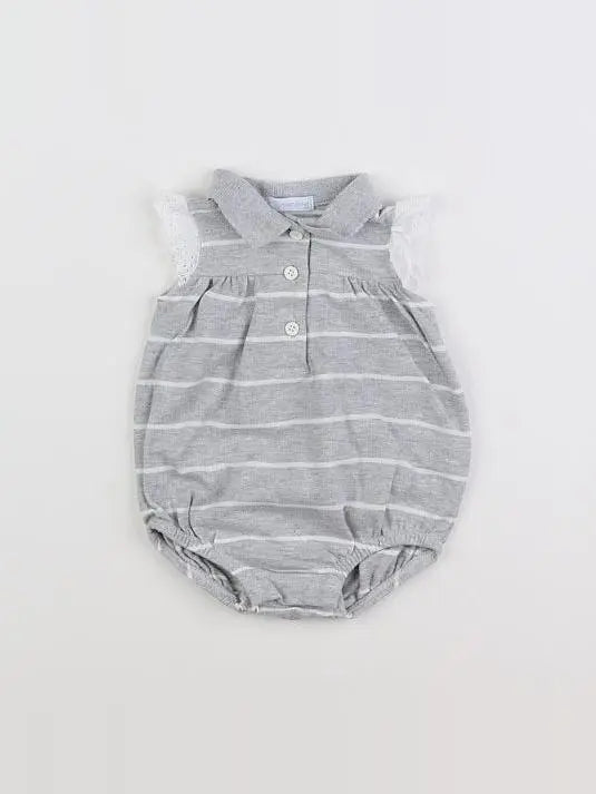 Laranjinha - combinaison blanc, gris - 3 mois