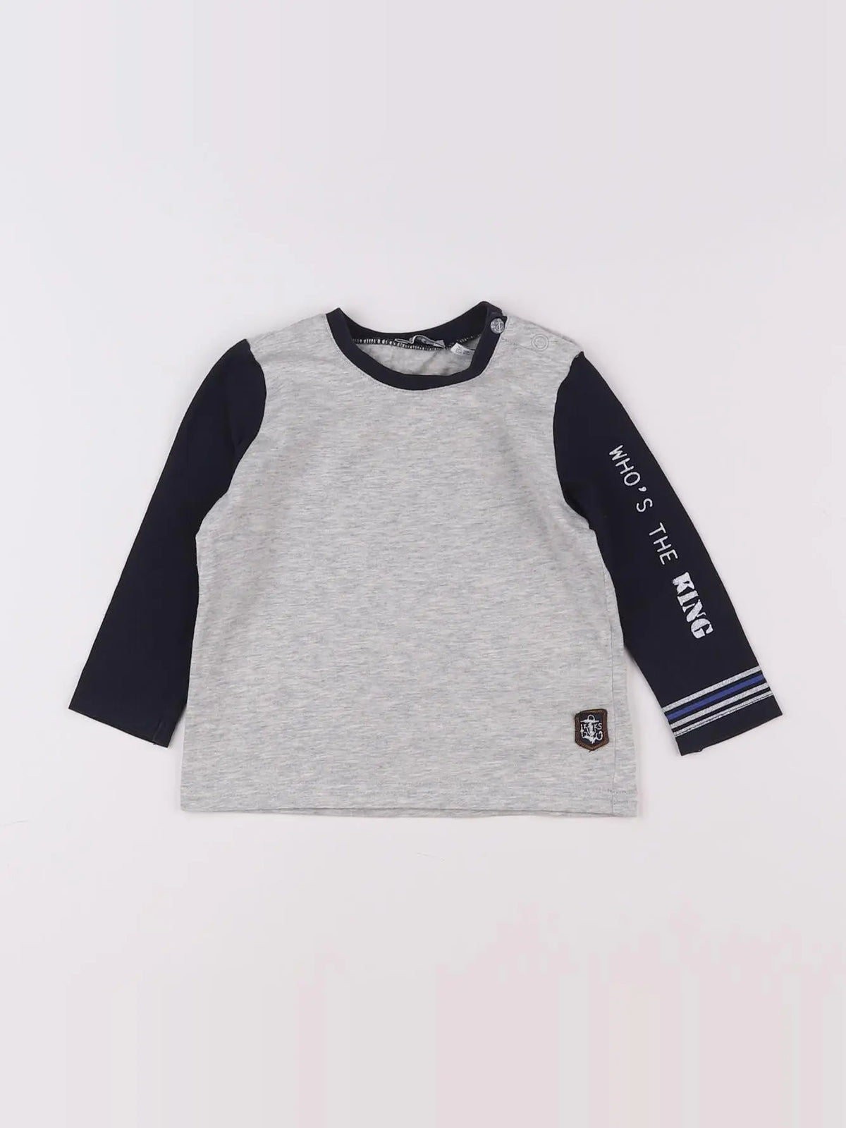 IKKS - tee-shirt bleu, gris - 12 mois