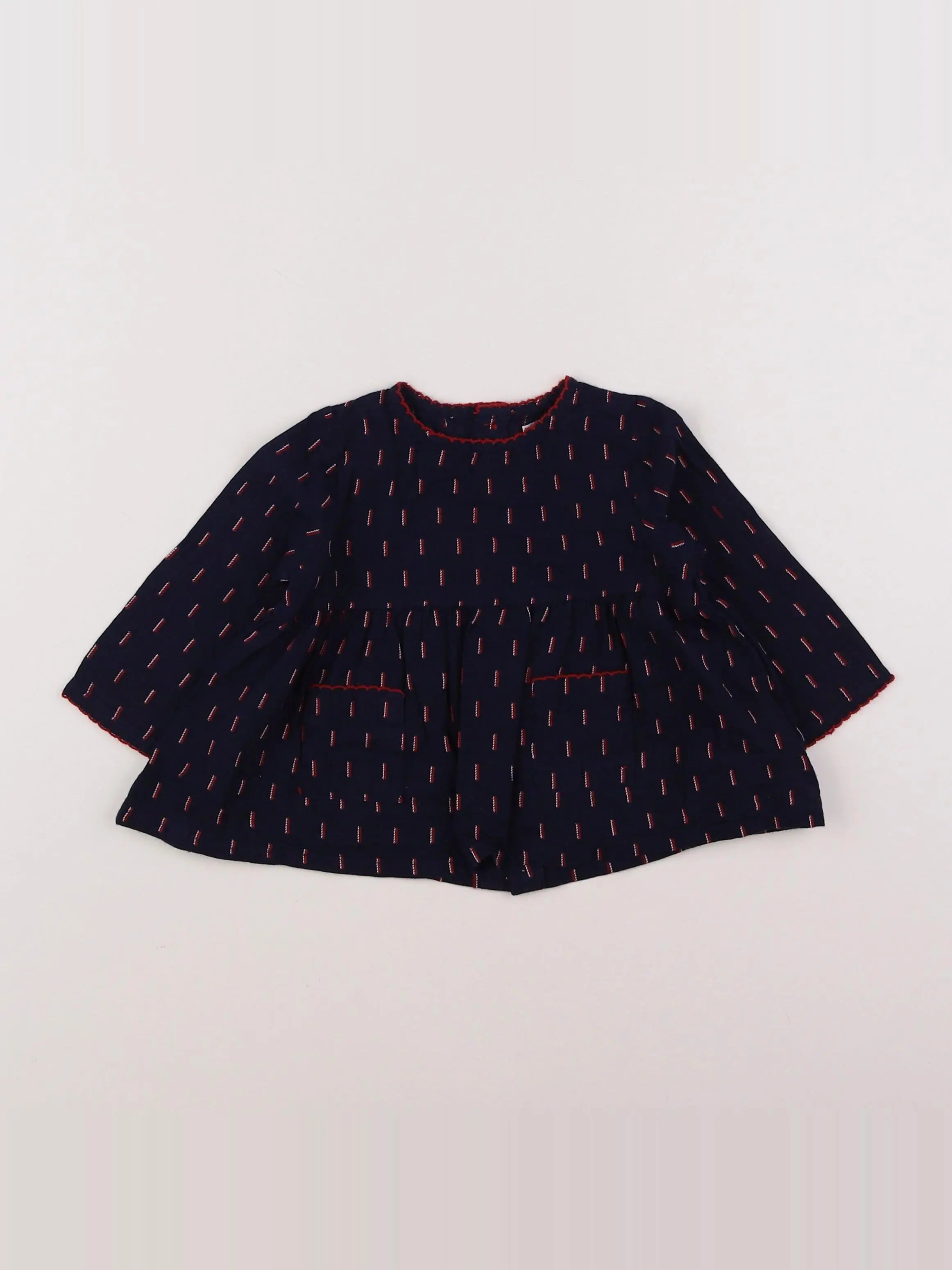 Boutchou - robe bleu, rouge - 9 mois