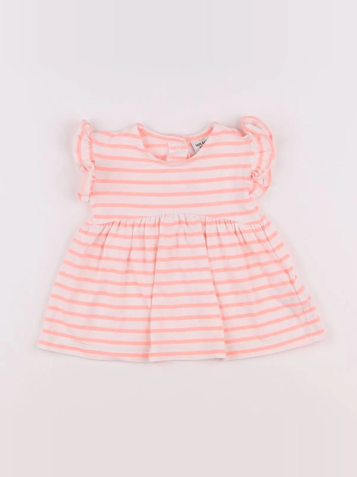 Tape à l'oeil - robe blanc, rose - 3 mois