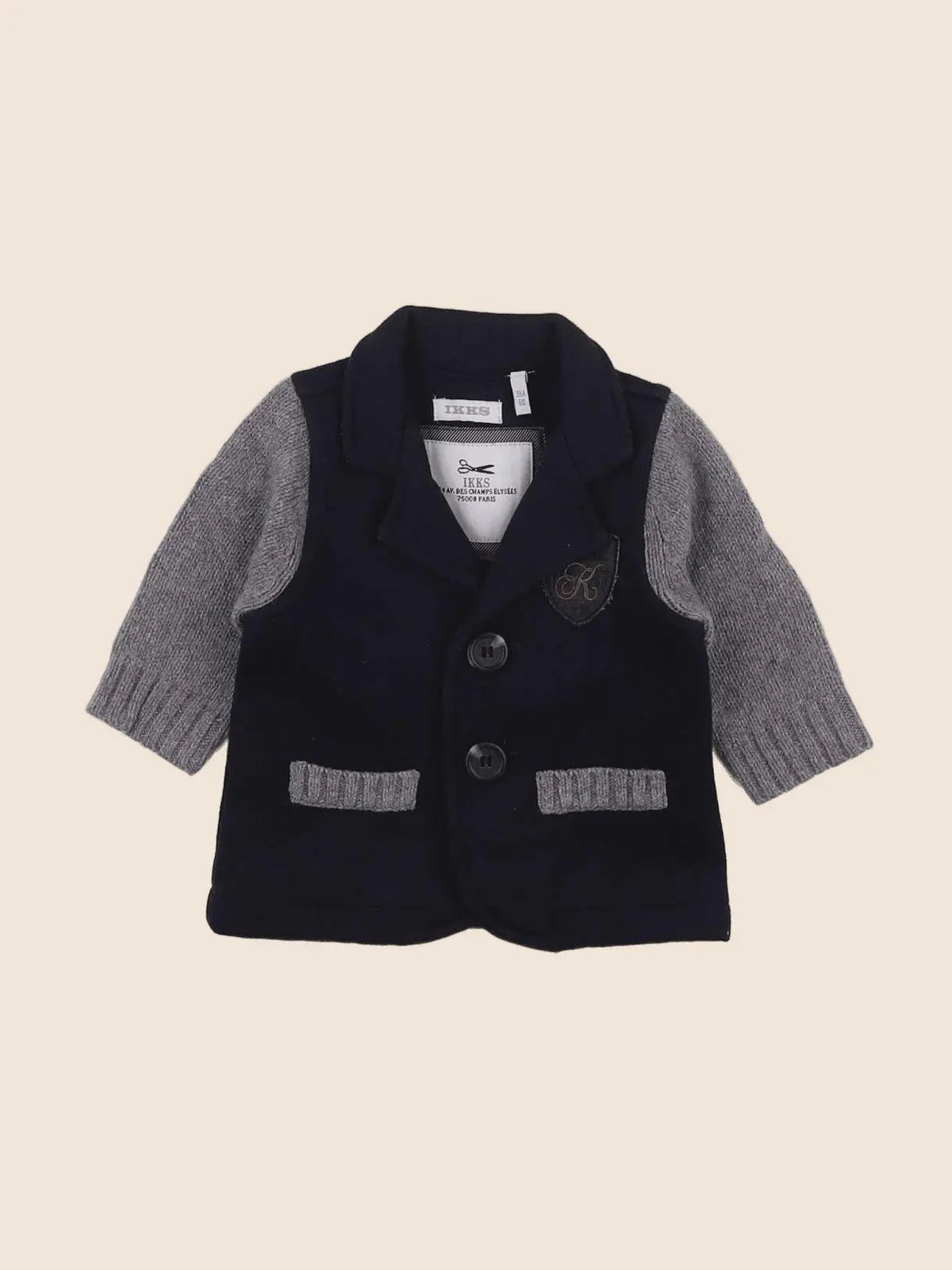 IKKS - veste bleu, gris - 6 mois