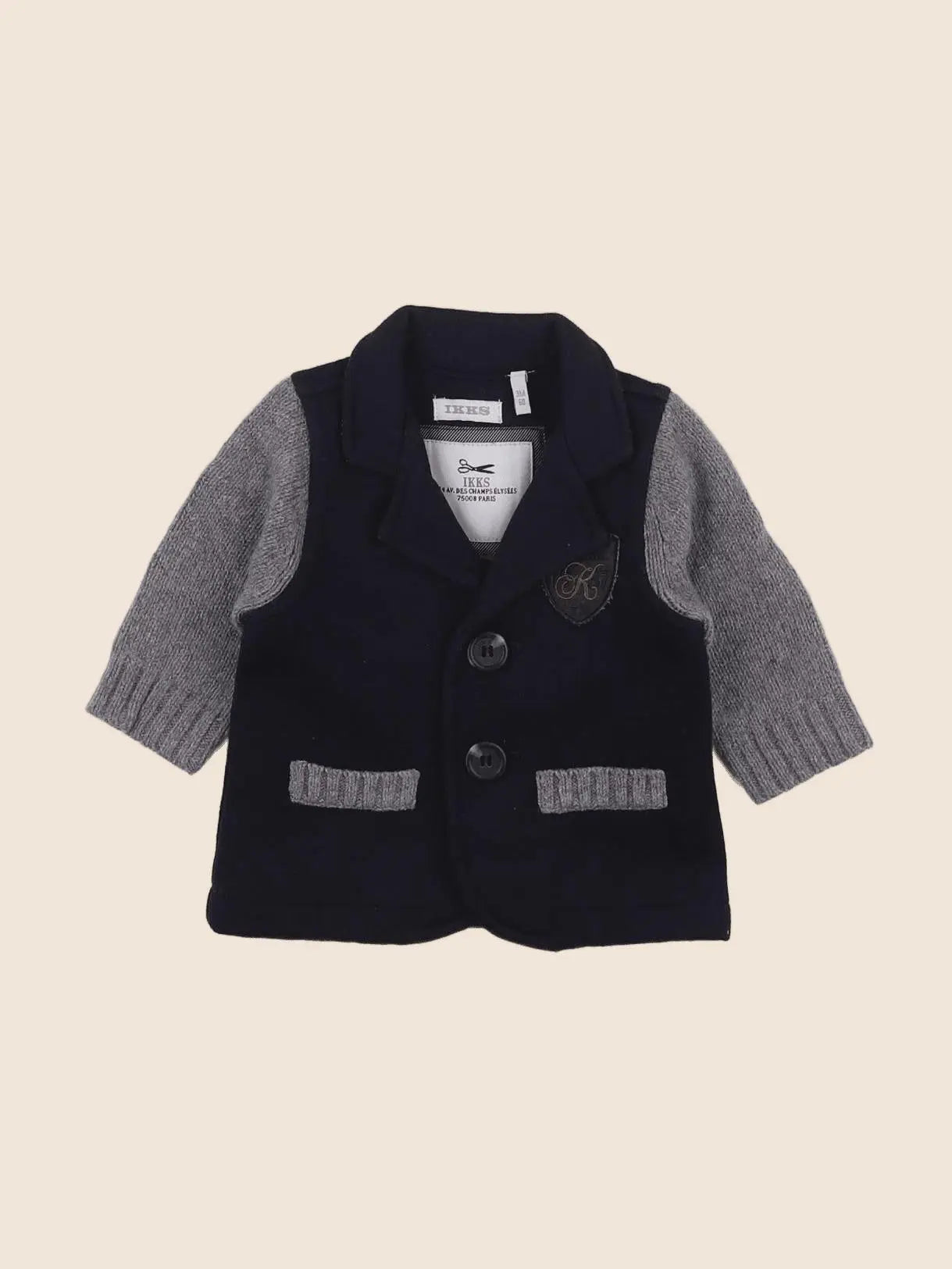 IKKS - veste bleu, gris - 6 mois