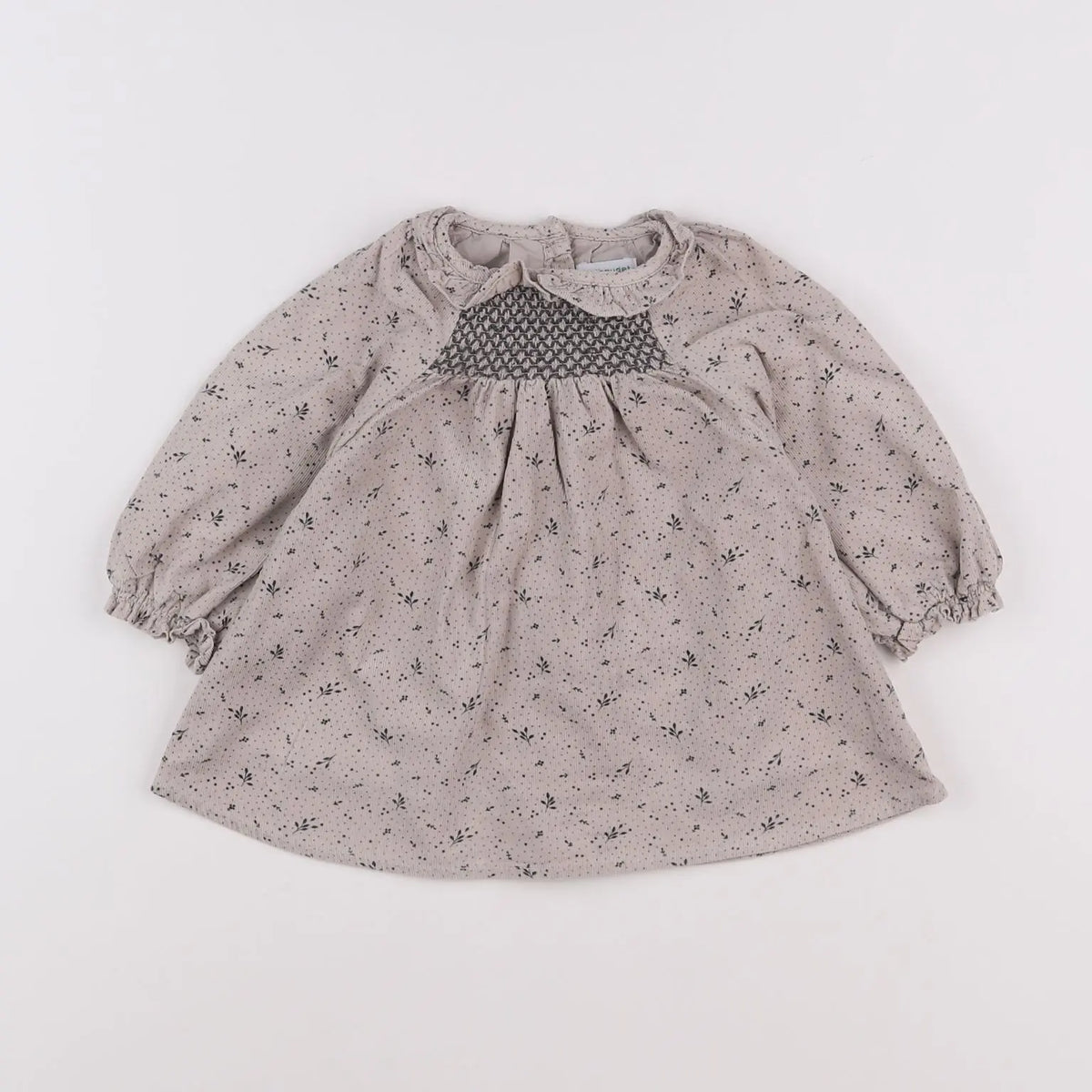 Vertbaudet - robe beige, noir - 9 mois
