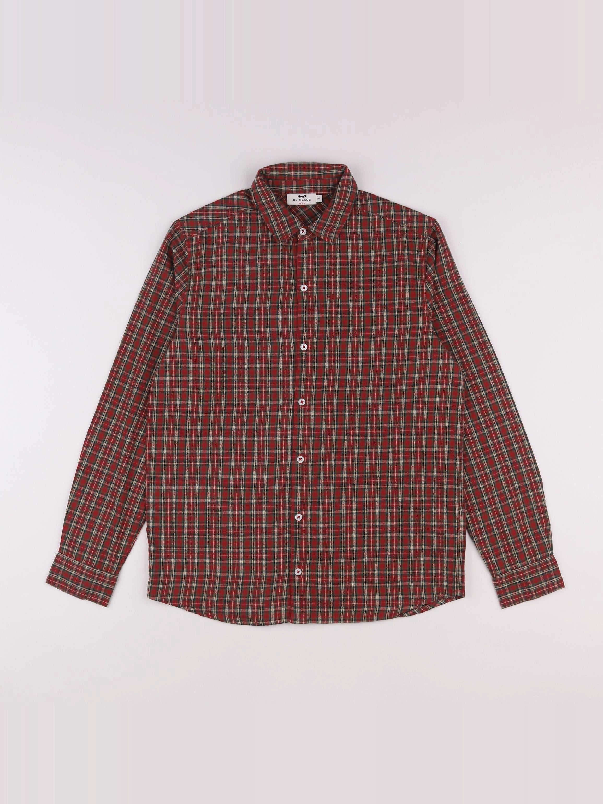 Cyrillus - chemise vert, rouge - 14 ans