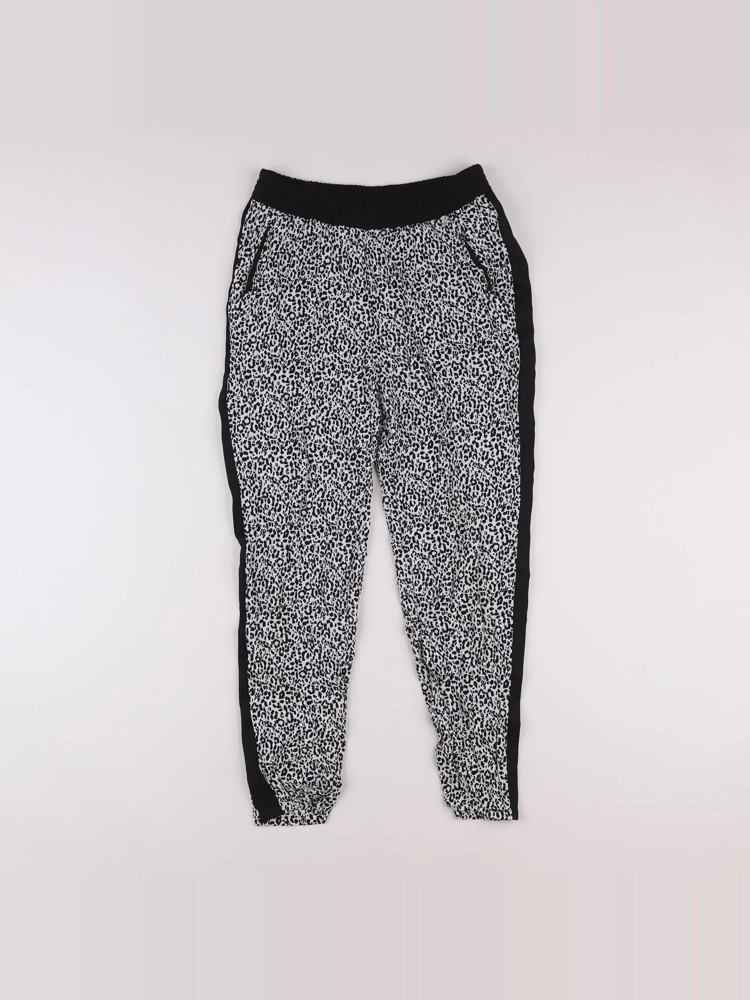IKKS - pantalon blanc, noir - 14 ans