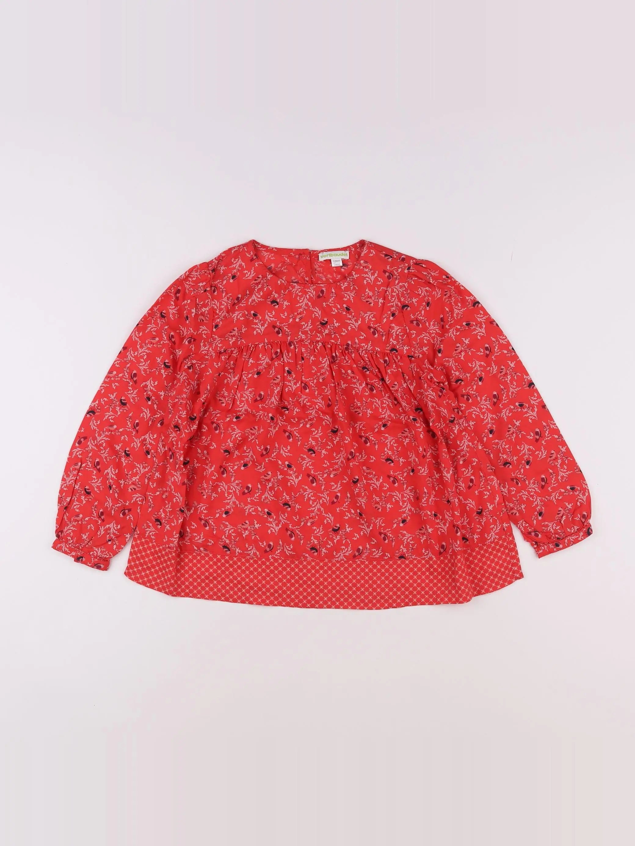 Vertbaudet - blouse rouge - 7 ans