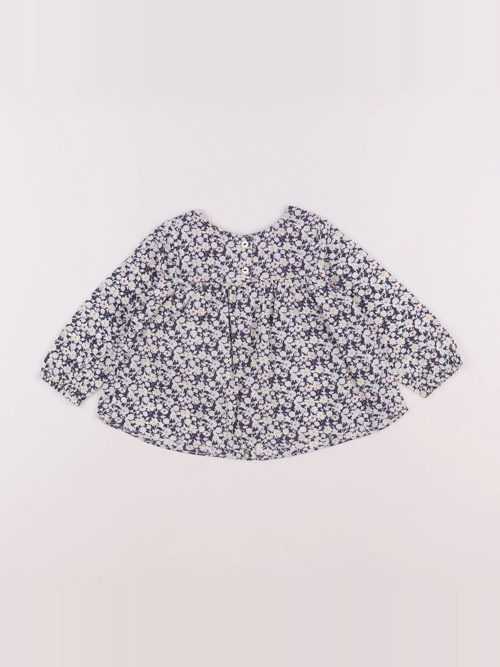 Jacadi - blouse liberty blanc, bleu - 12 mois