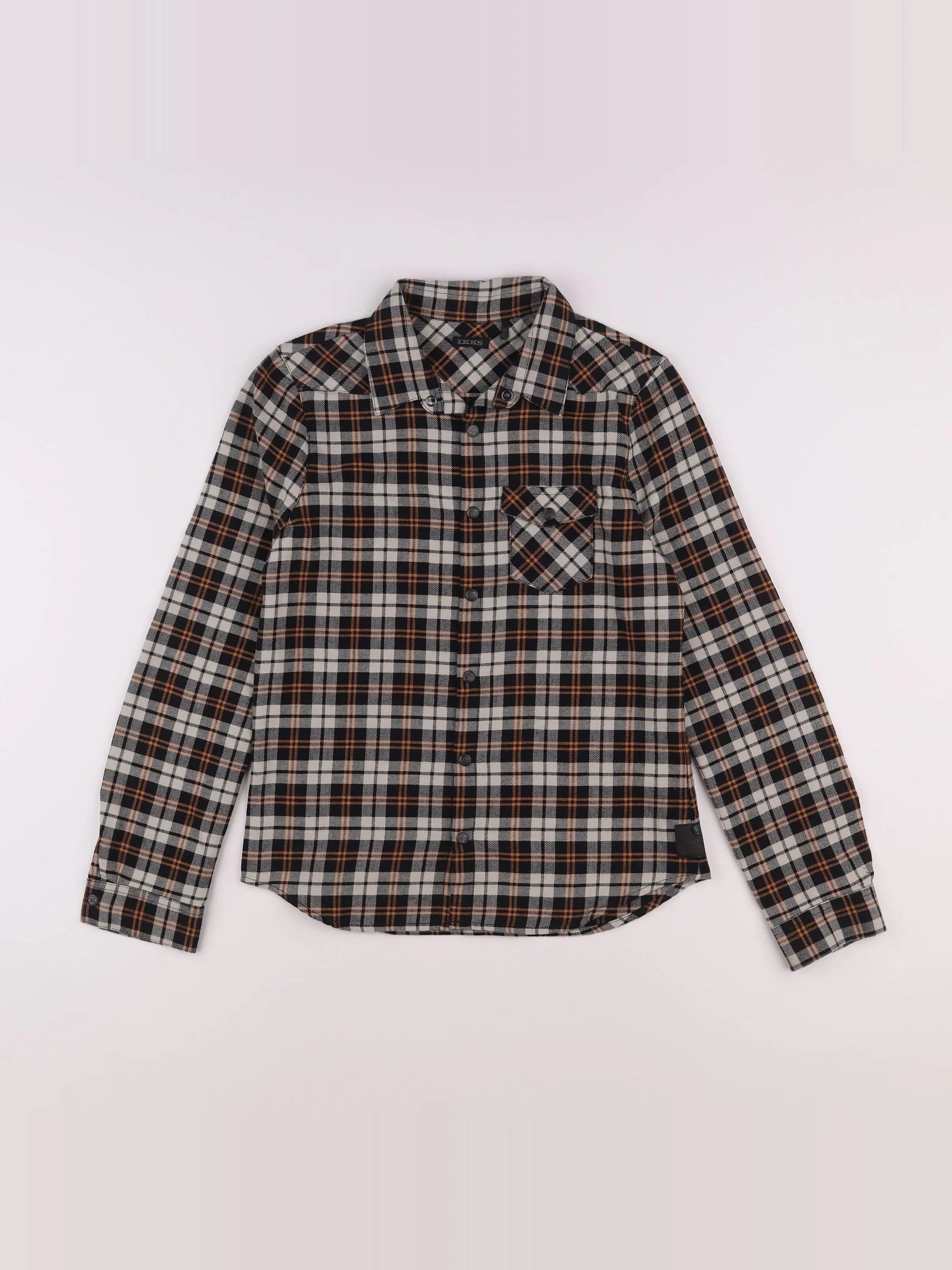 IKKS - chemise beige, noir - 12 ans