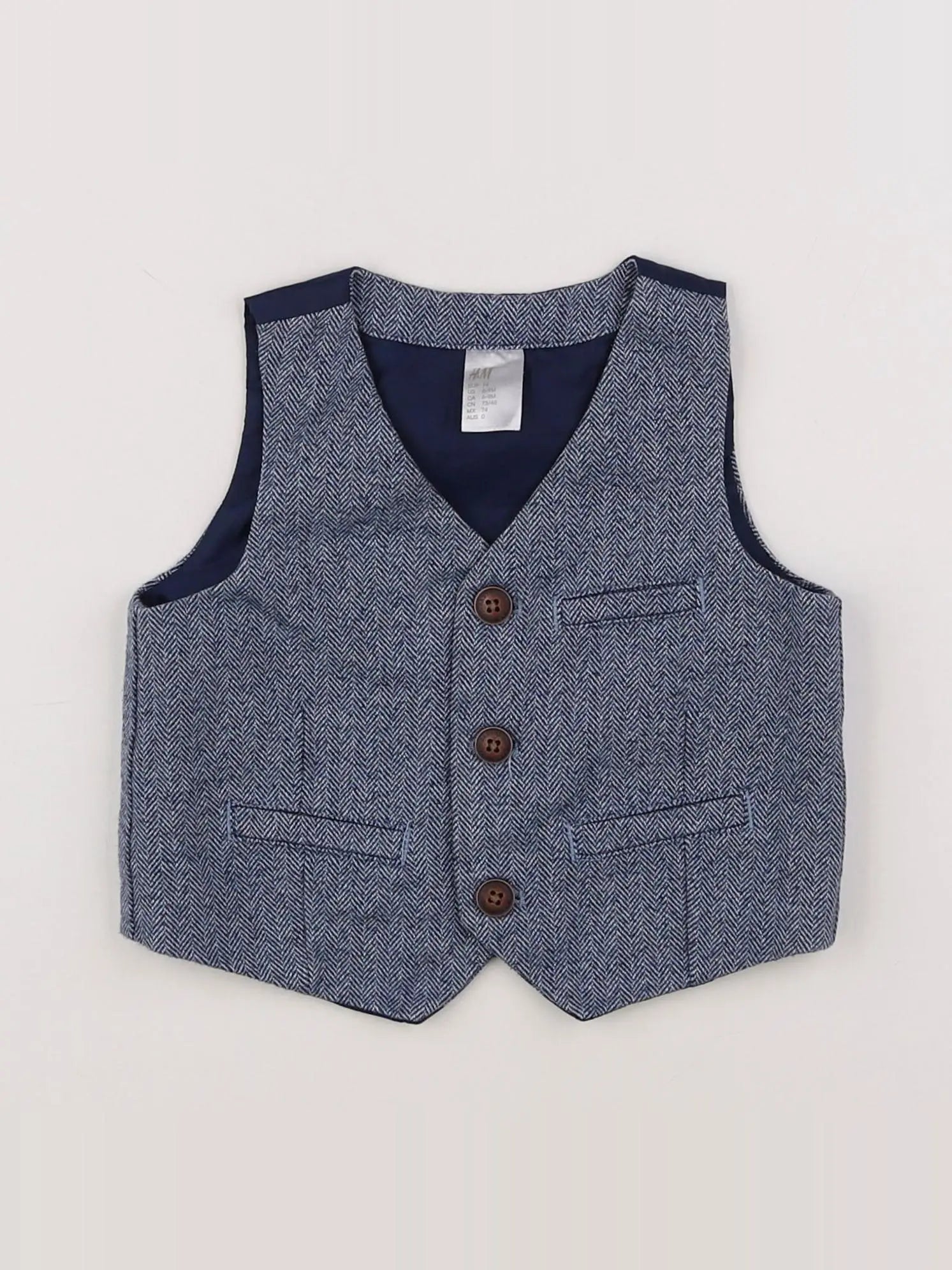 H&M - gilet bleu - 6/9 mois
