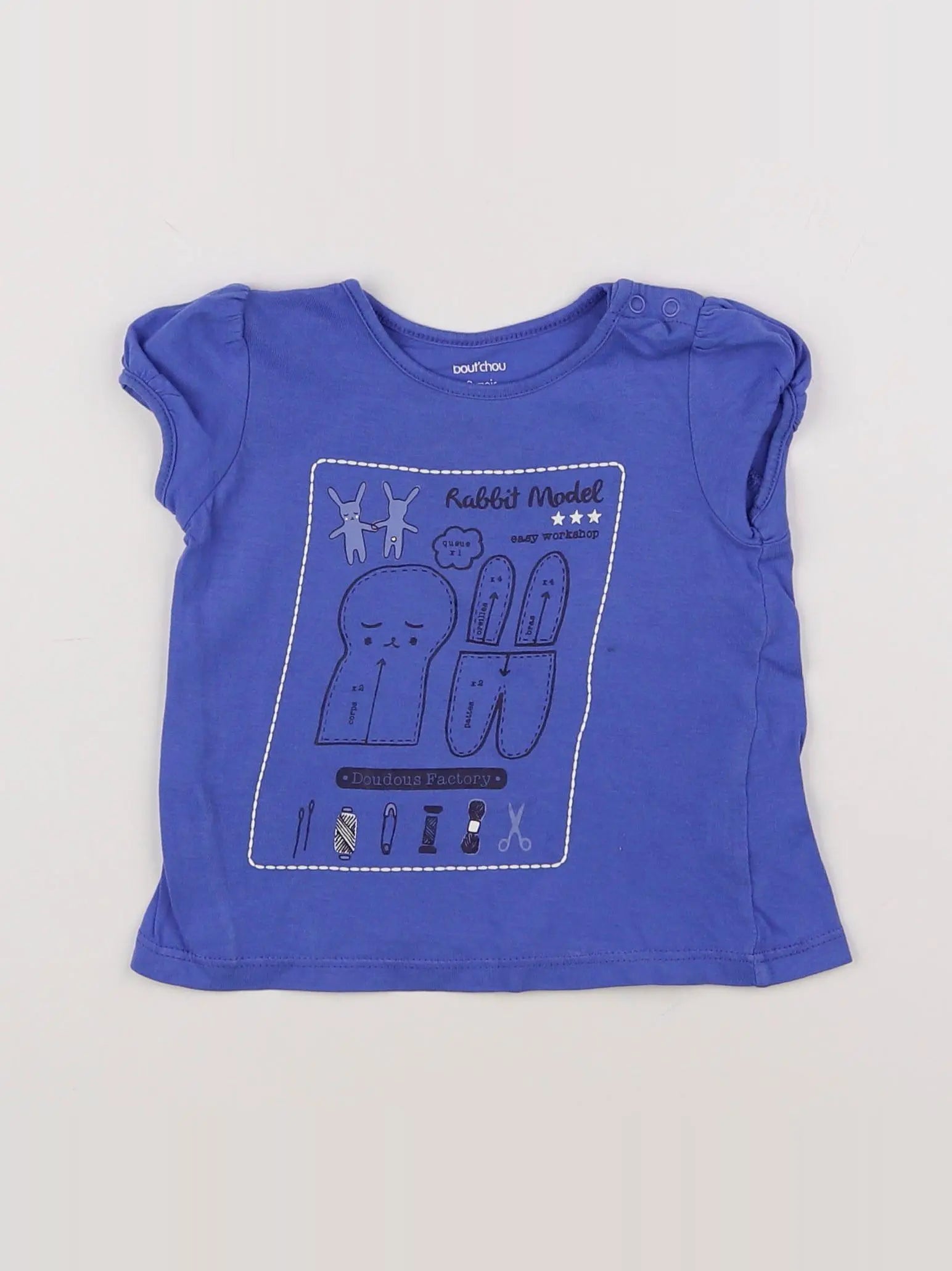 Boutchou - tee-shirt bleu - 6 mois