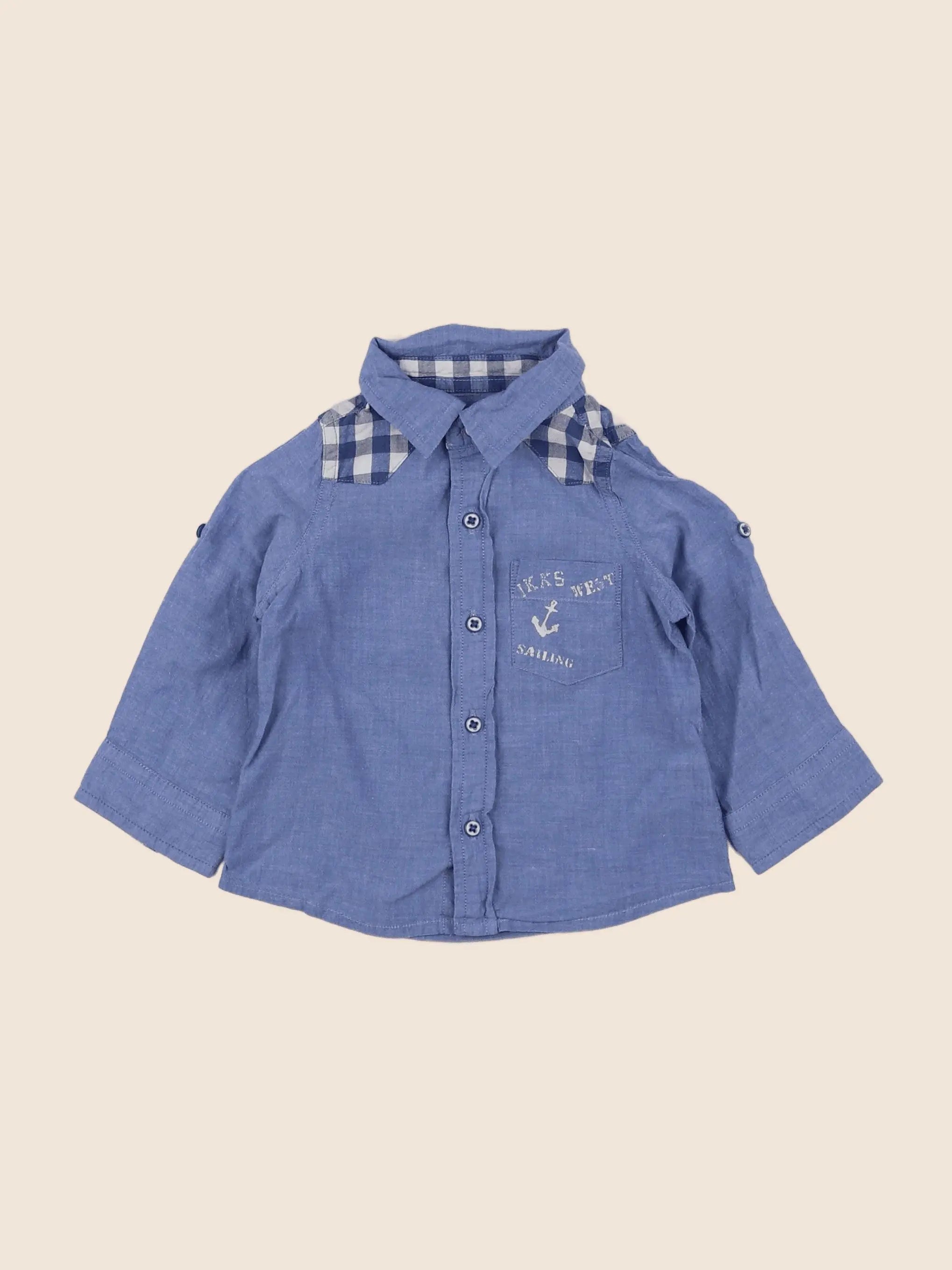 IKKS - chemise bleu - 6 mois