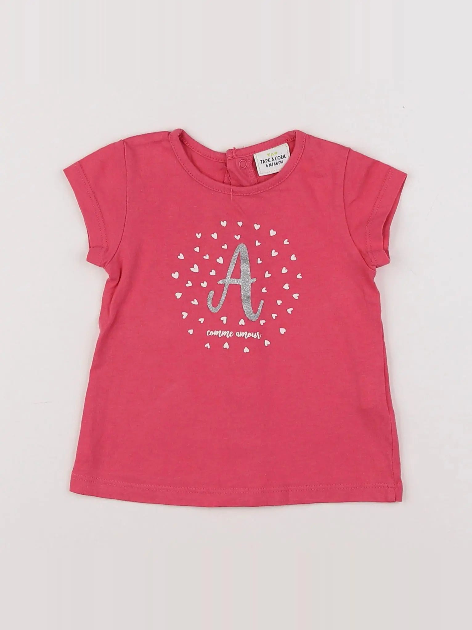 Tape à l'oeil - tee-shirt rose - 6 mois