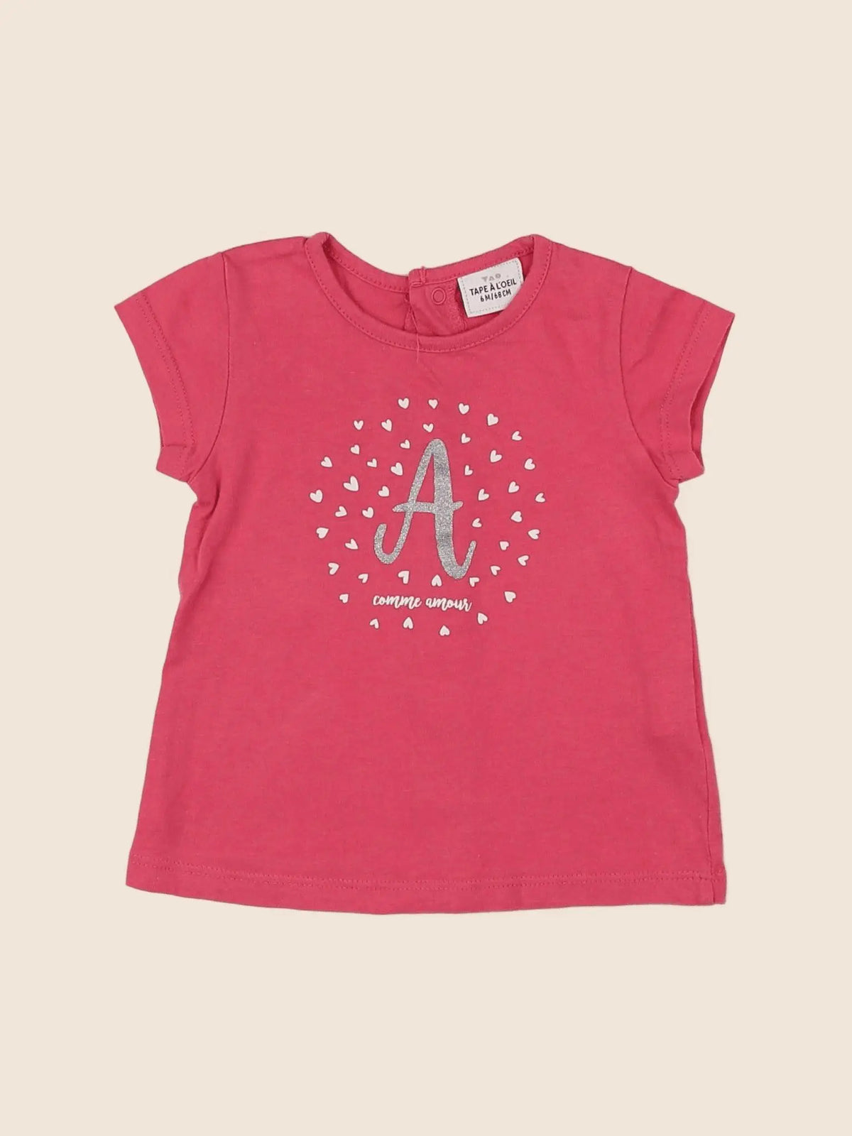 Tape à l'oeil - tee-shirt rose - 6 mois
