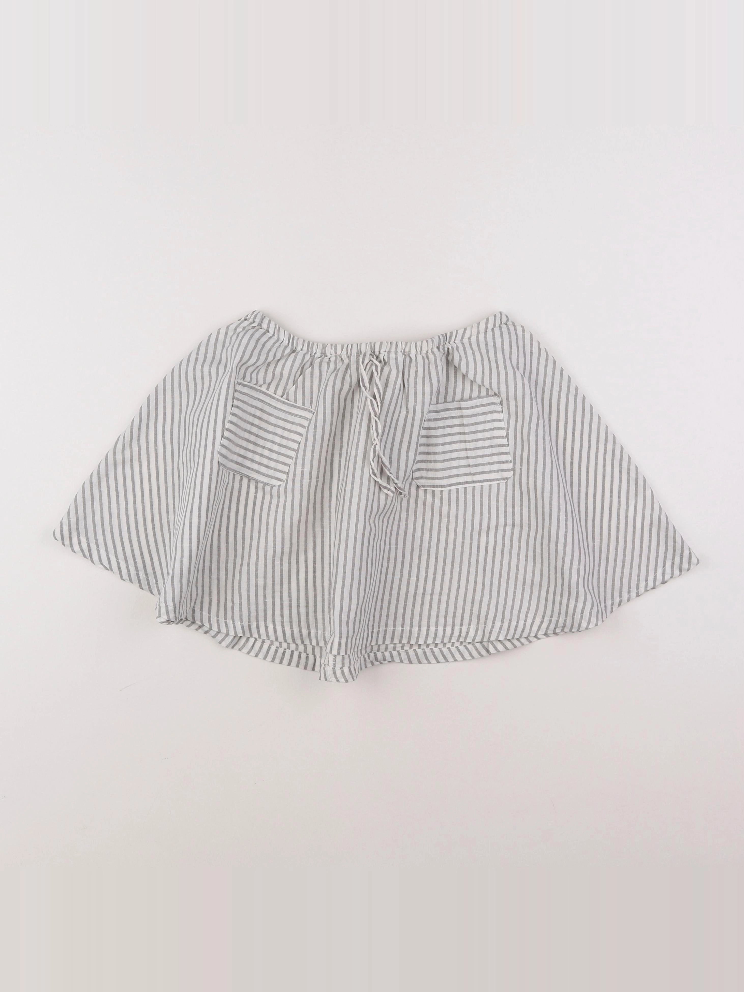 Buho - jupe gris, blanc - 8 ans