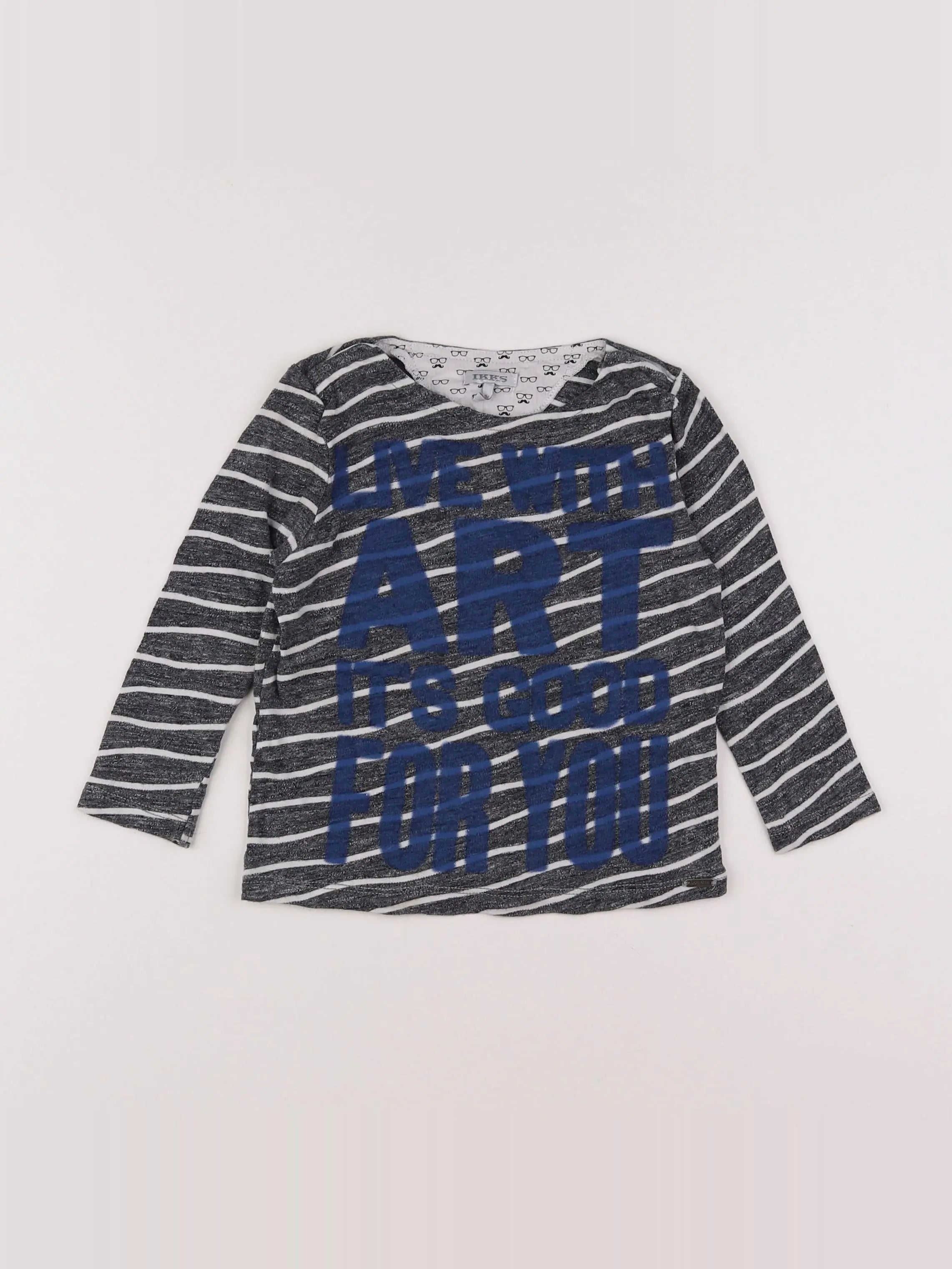 IKKS - tee-shirt bleu, gris - 2 ans
