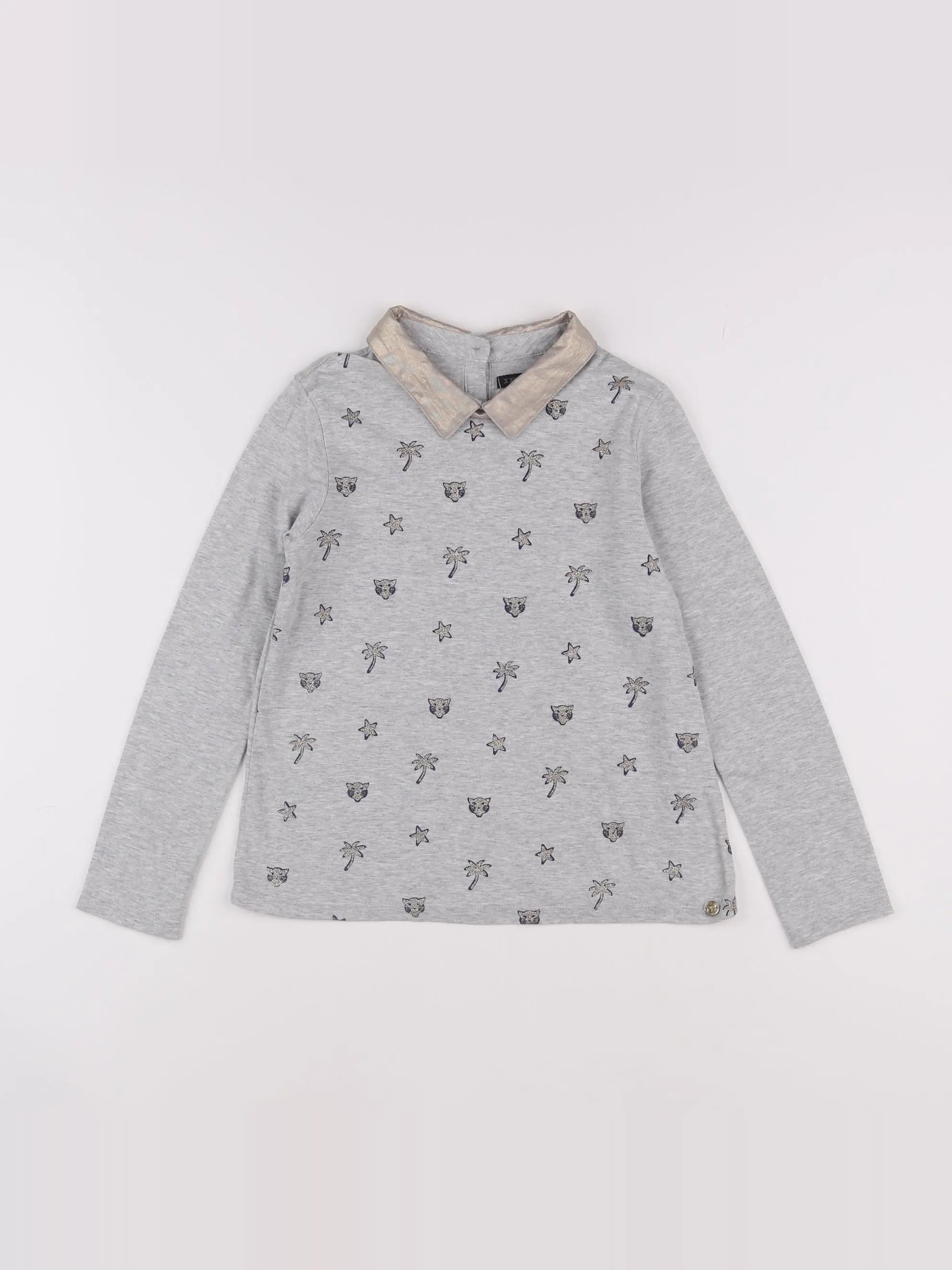 IKKS - tee-shirt gris - 8 ans