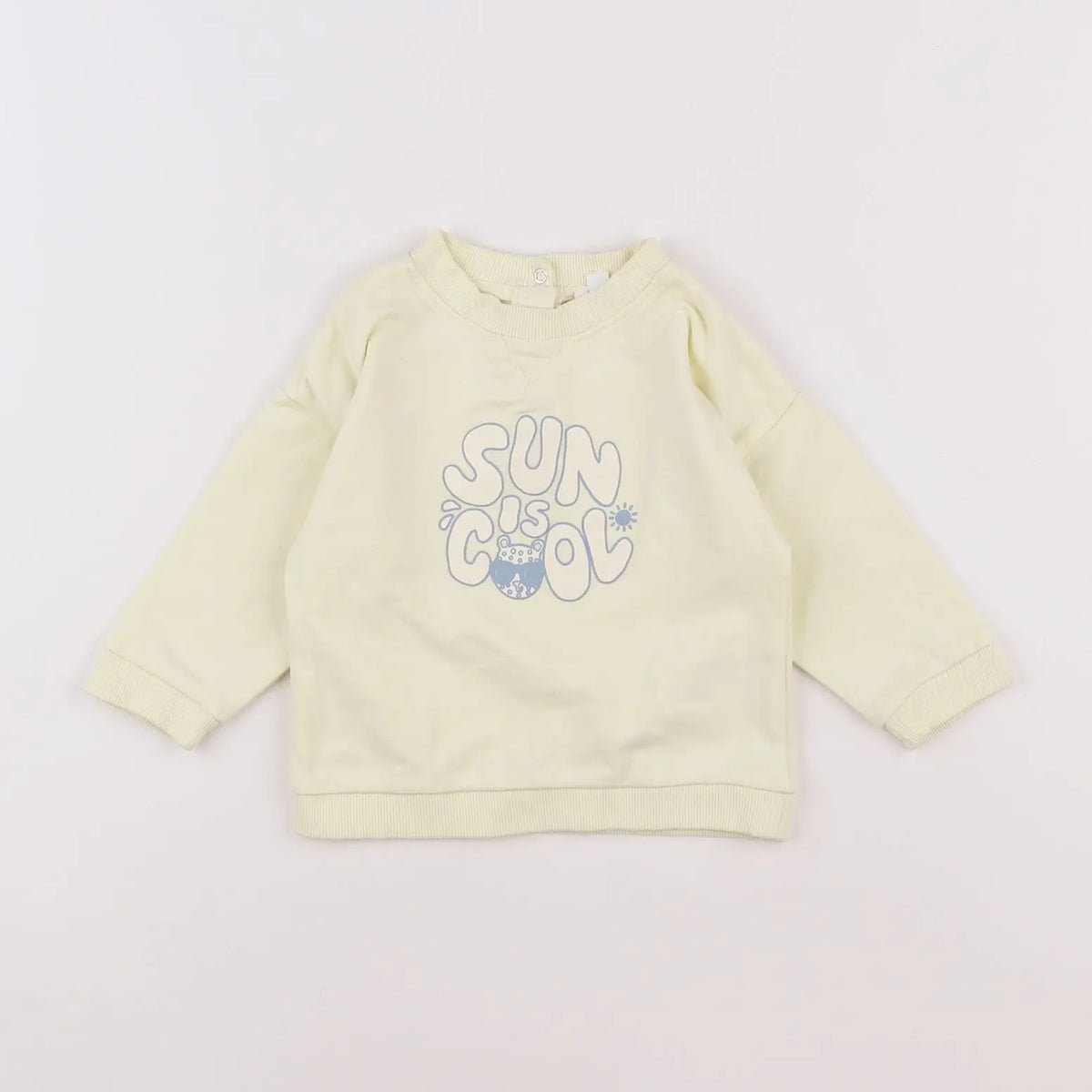 Vertbaudet - sweat jaune - 12 mois