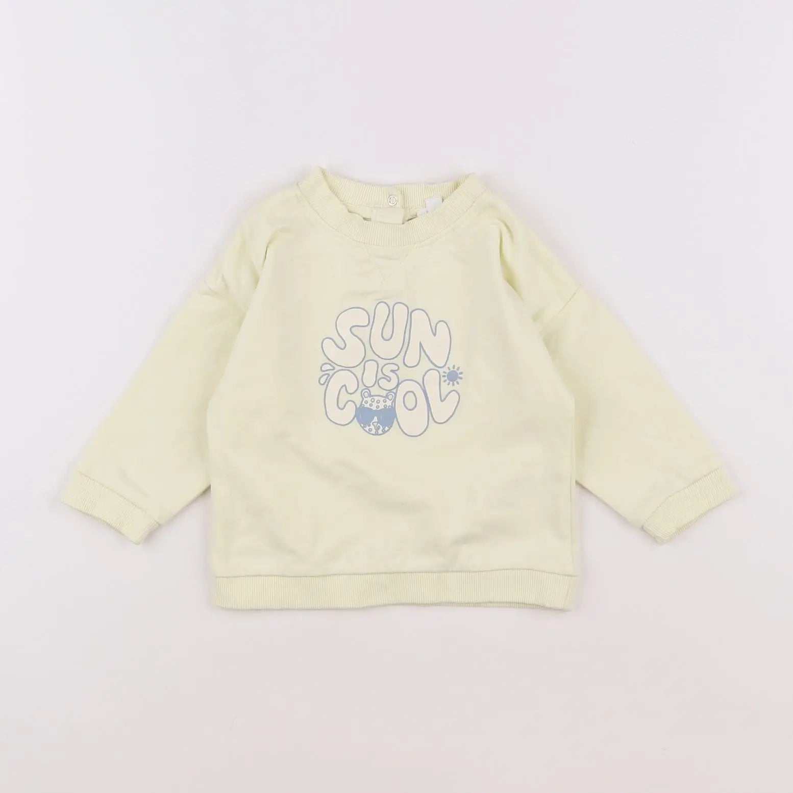 Vertbaudet - sweat jaune - 12 mois