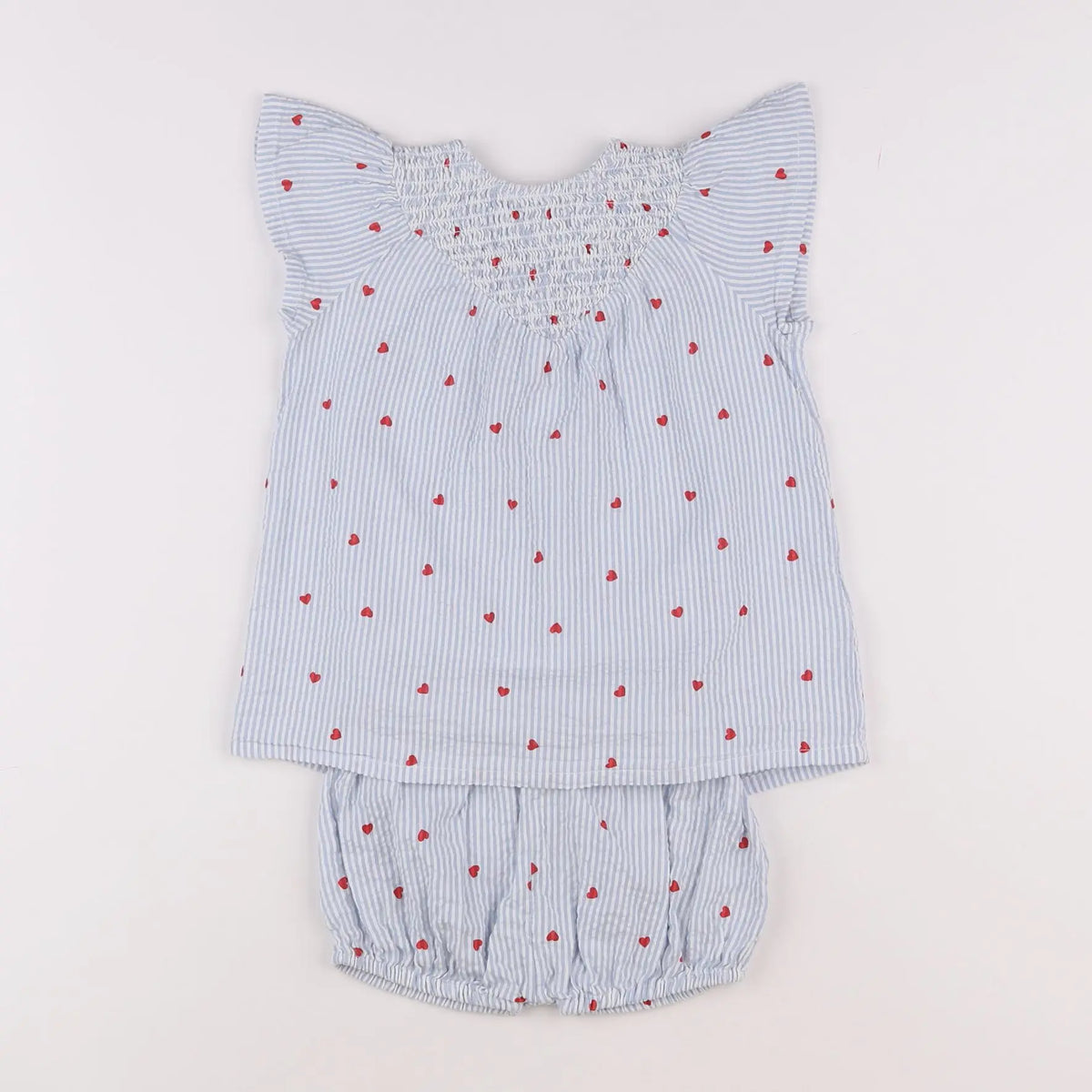 Vertbaudet - robe blanc, bleu - 12 mois