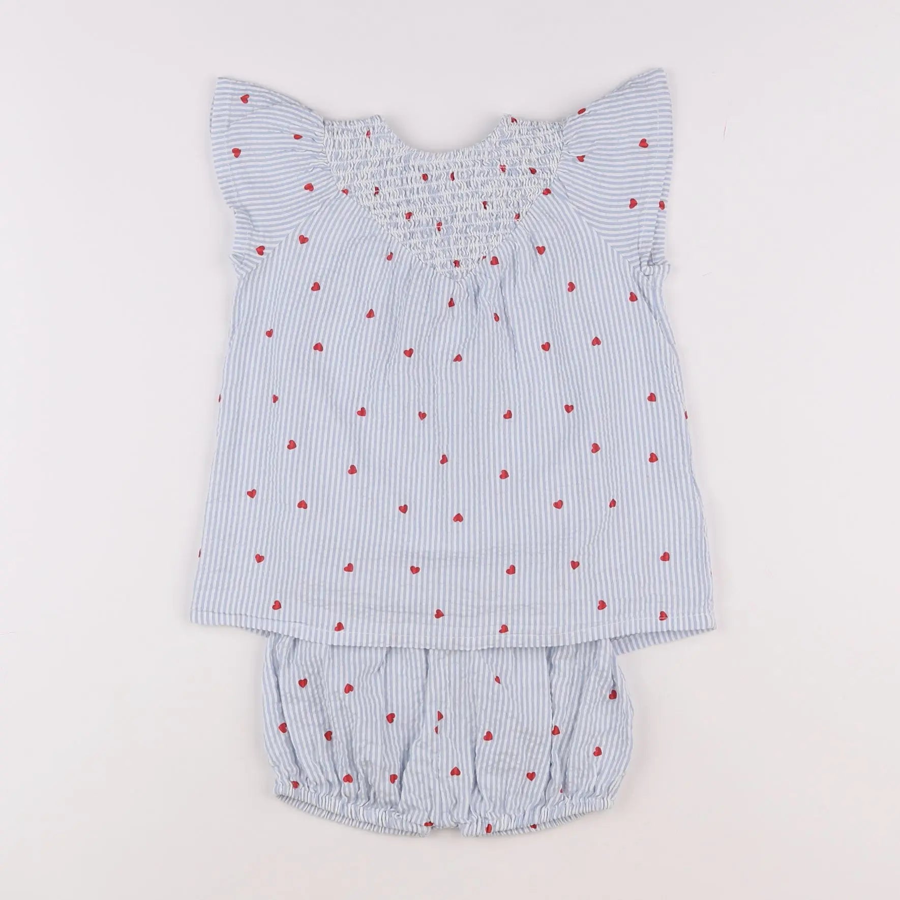 Vertbaudet - robe blanc, bleu - 12 mois