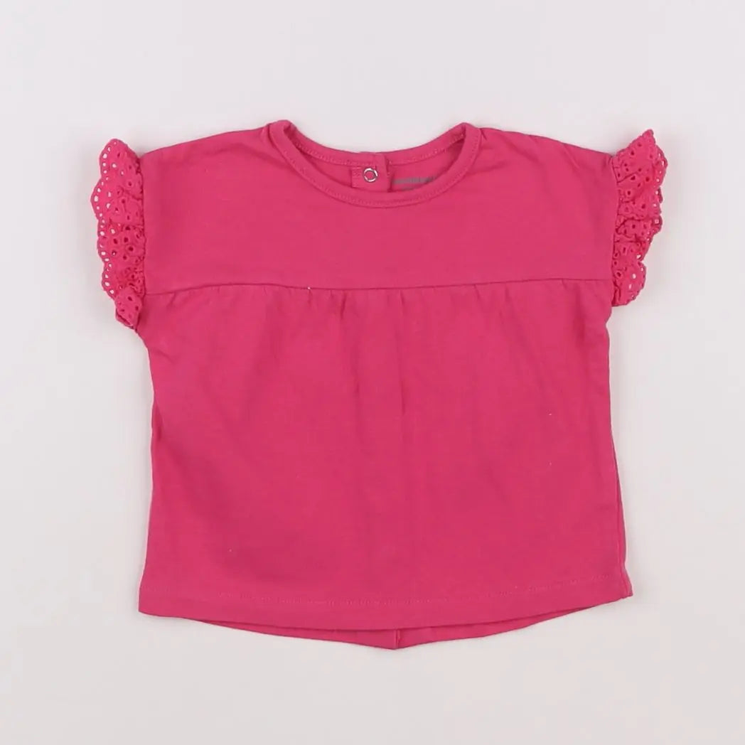 Vertbaudet - tee-shirt rose - 6 mois