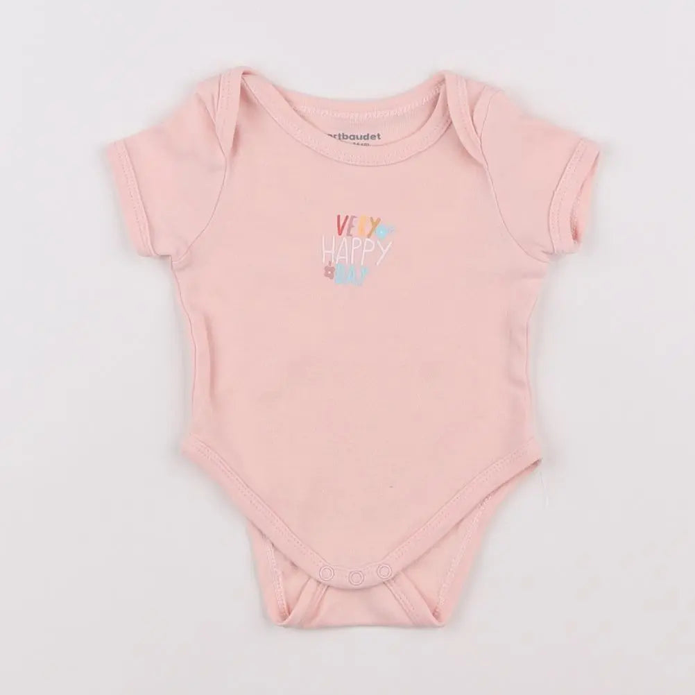 Vertbaudet - body rose - 1 mois