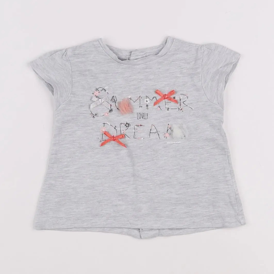 Vertbaudet - tee-shirt gris - 6 mois