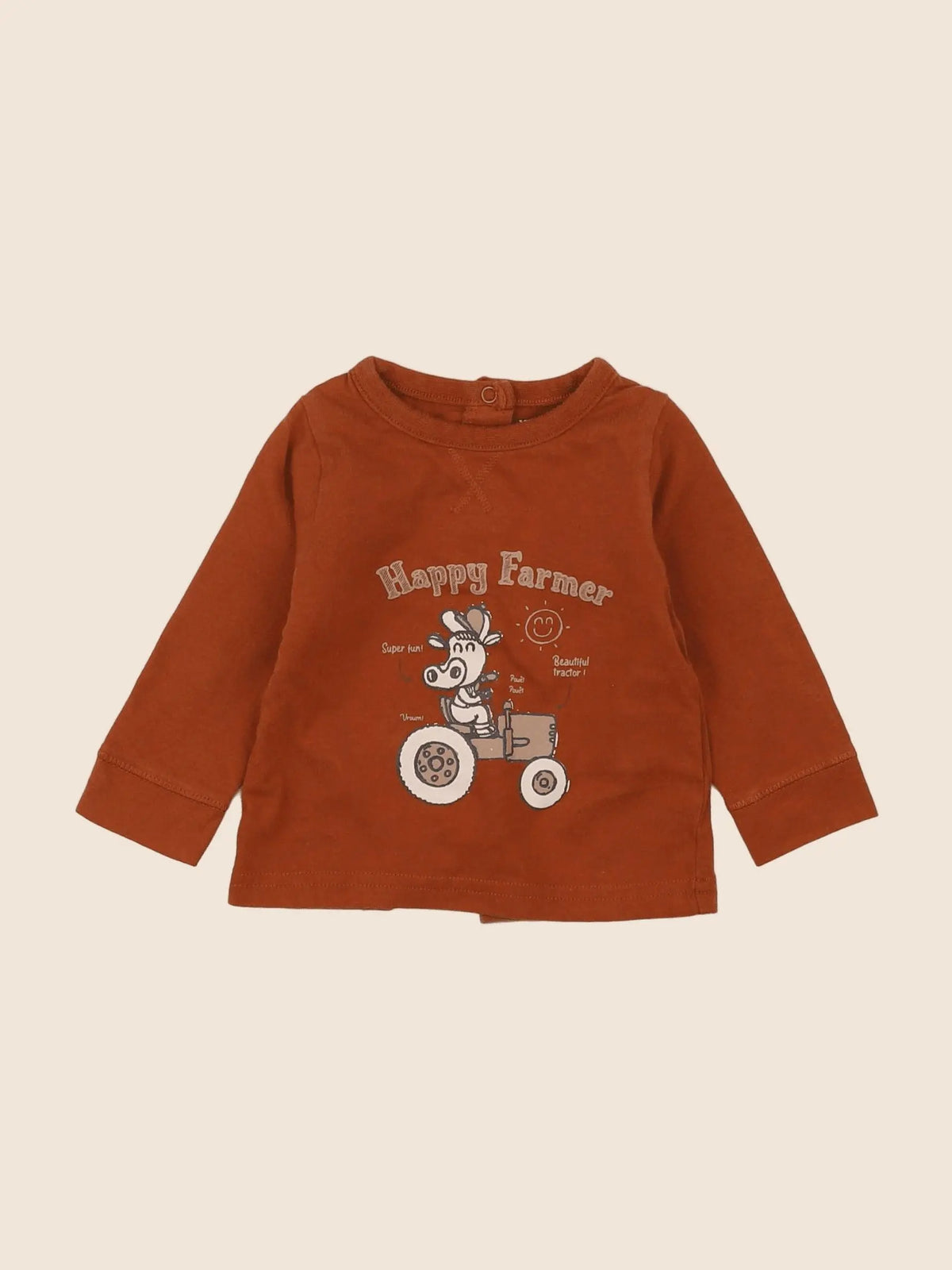 Vertbaudet - tee-shirt marron - 3 mois