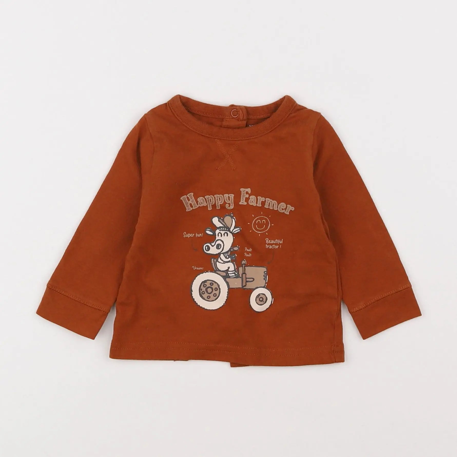 Vertbaudet - tee-shirt marron - 3 mois