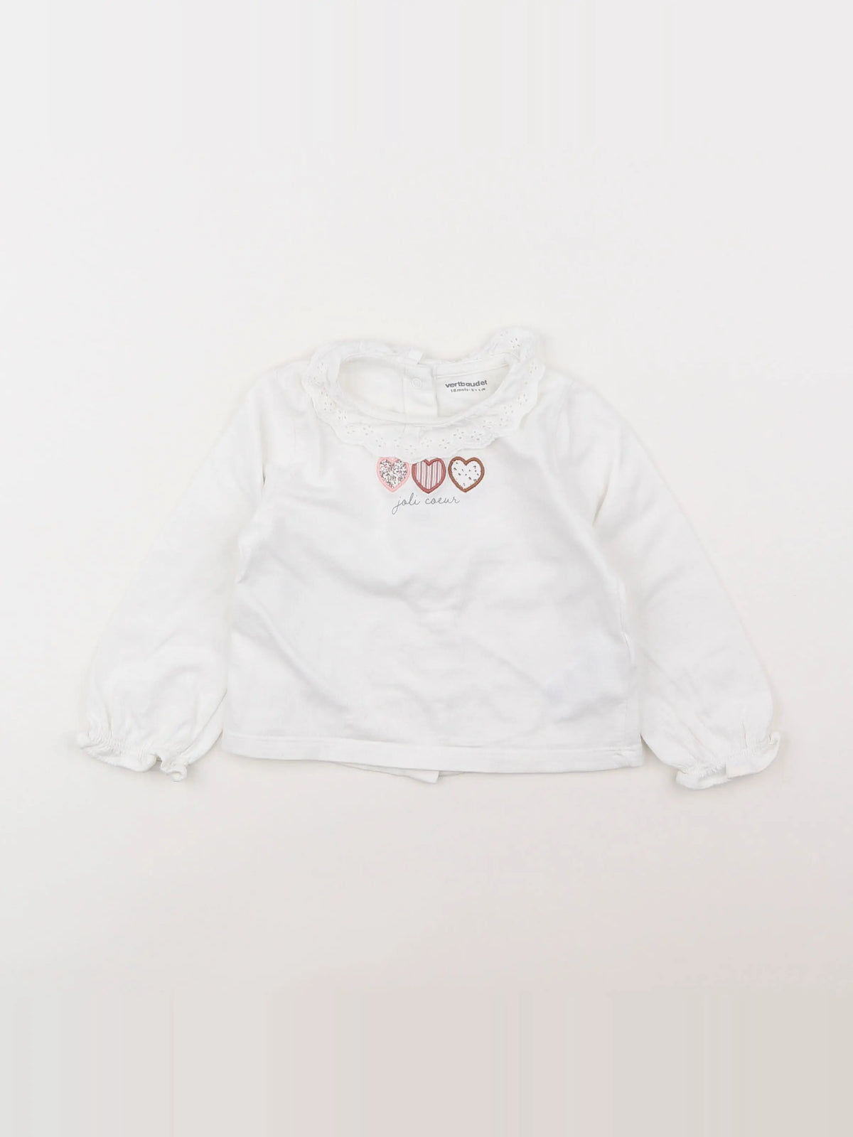 Vertbaudet - tee-shirt blanc - 18 mois