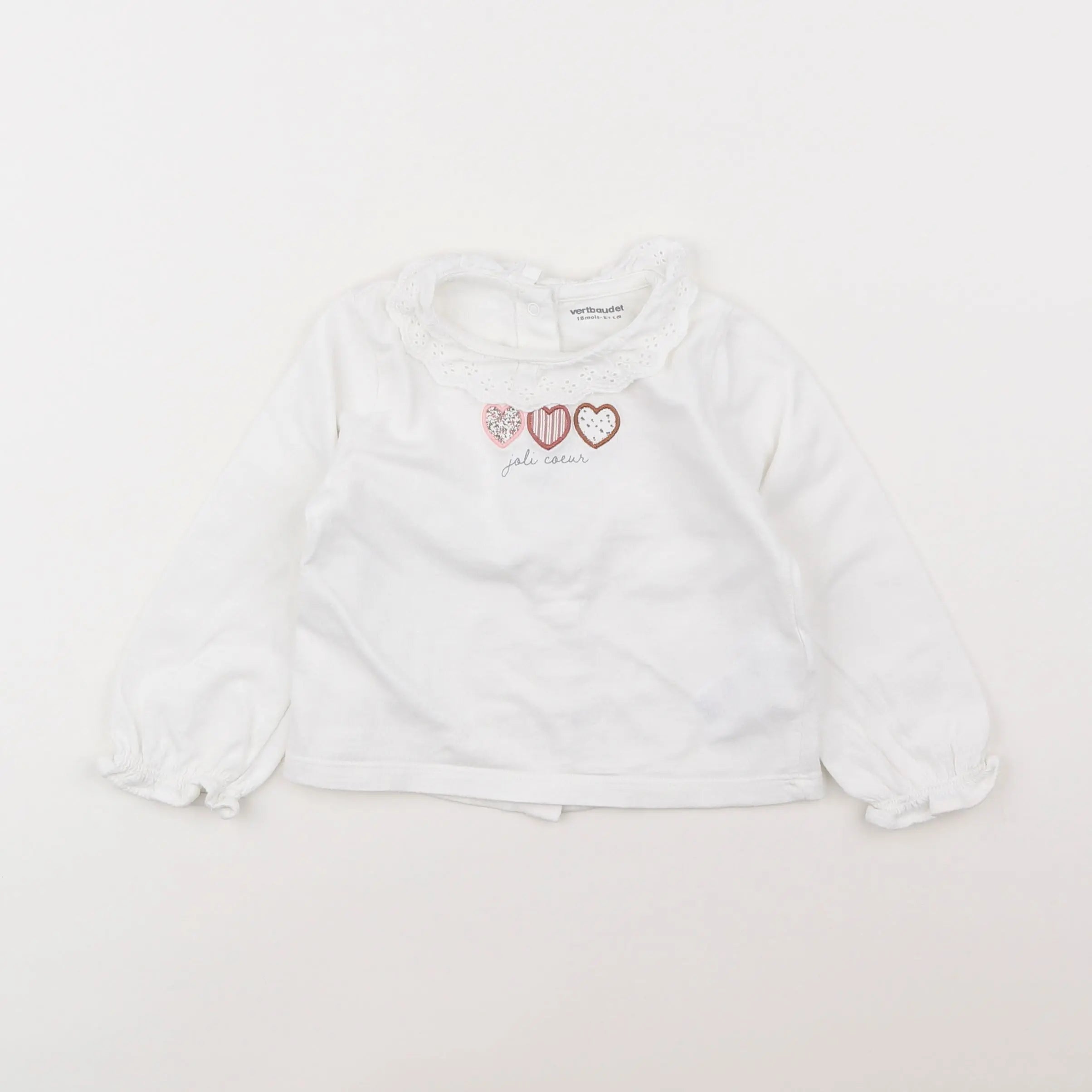 Vertbaudet - tee-shirt blanc - 18 mois