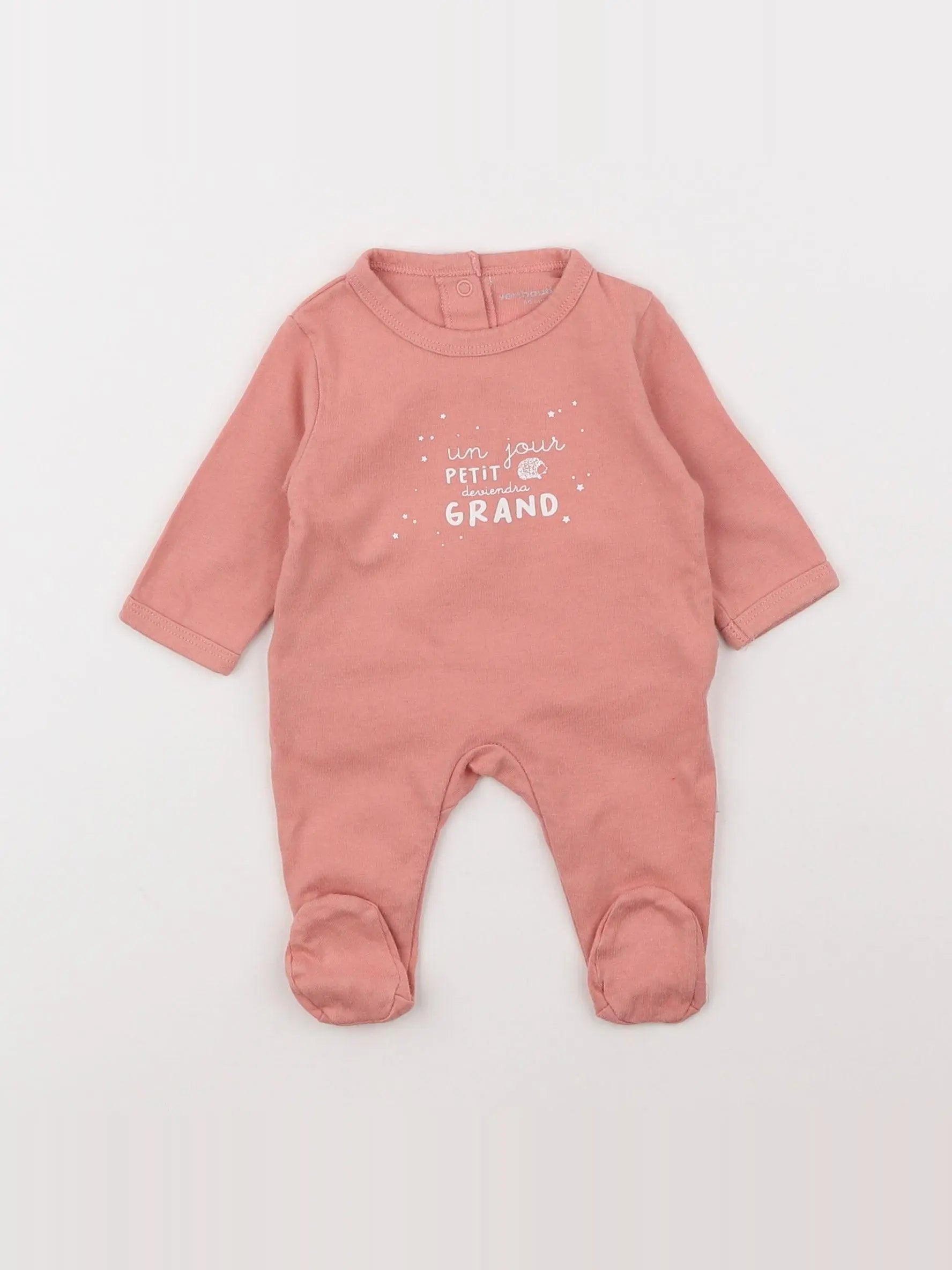 Vertbaudet - pyjama coton rose - 0 mois