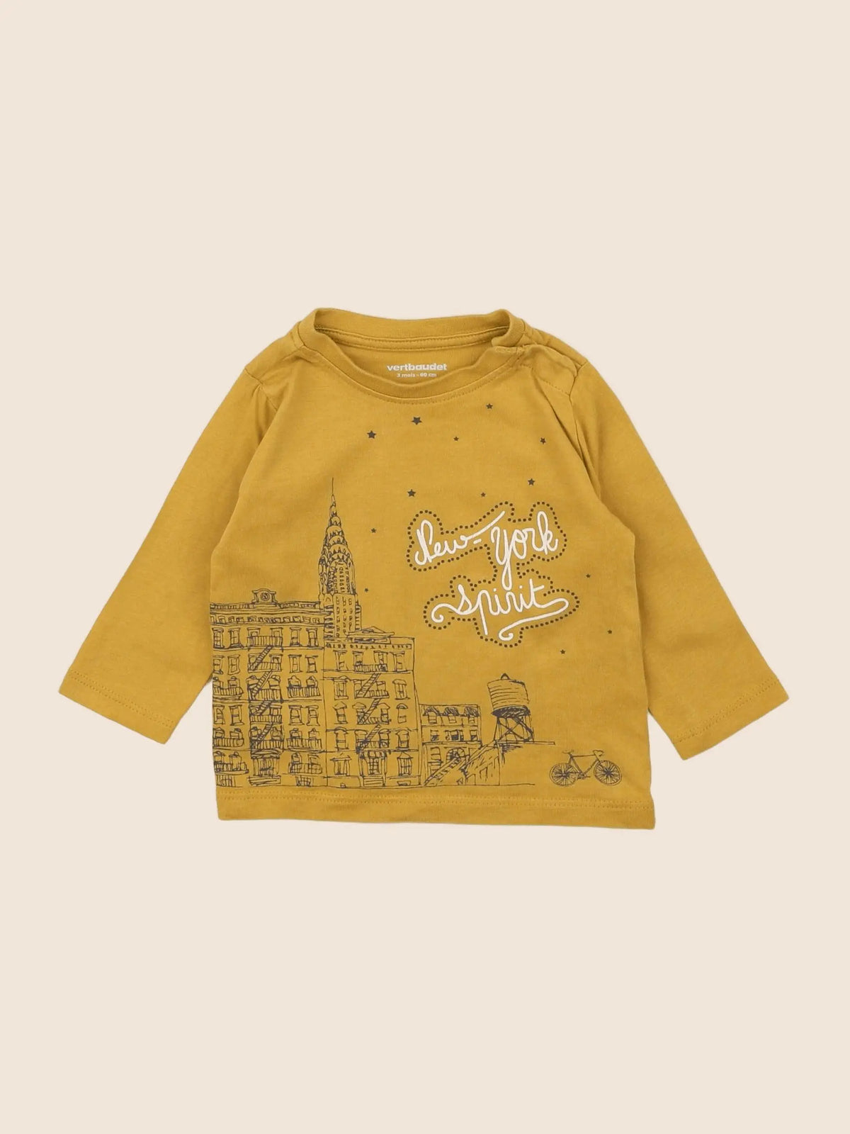 Vertbaudet - tee-shirt jaune - 3 mois