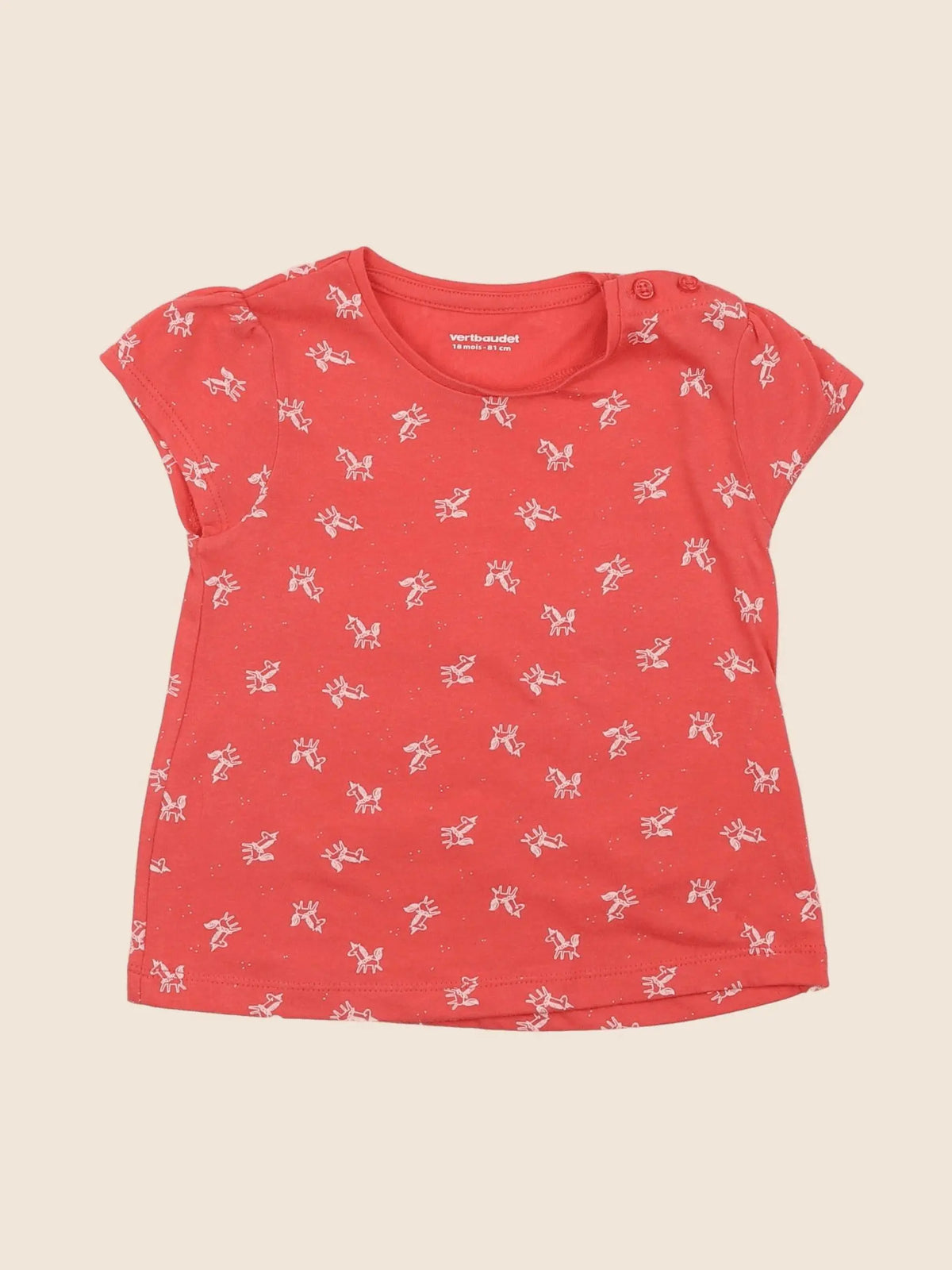 Vertbaudet - tee-shirt orange - 18 mois