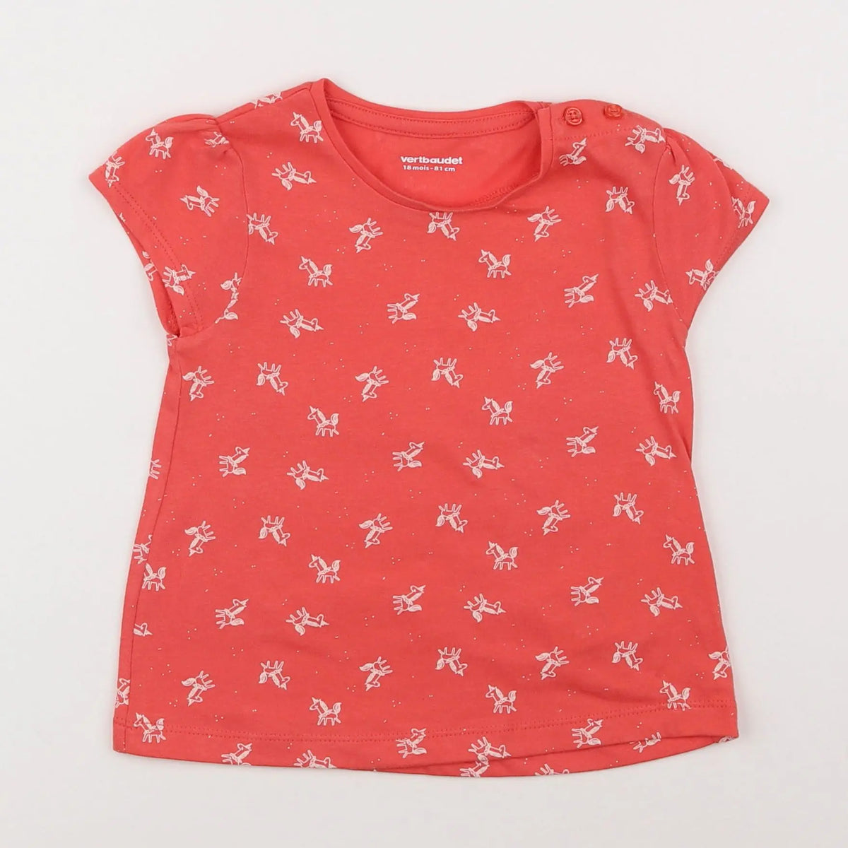 Vertbaudet - tee-shirt orange - 18 mois