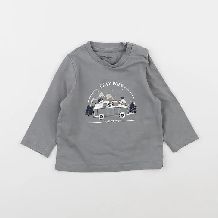 Vertbaudet - tee-shirt gris - 6 mois