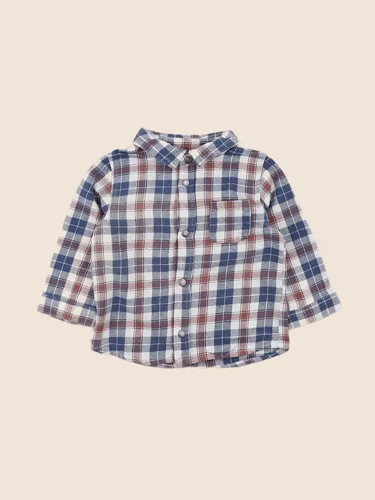 Vertbaudet - chemise bleu - 9 mois