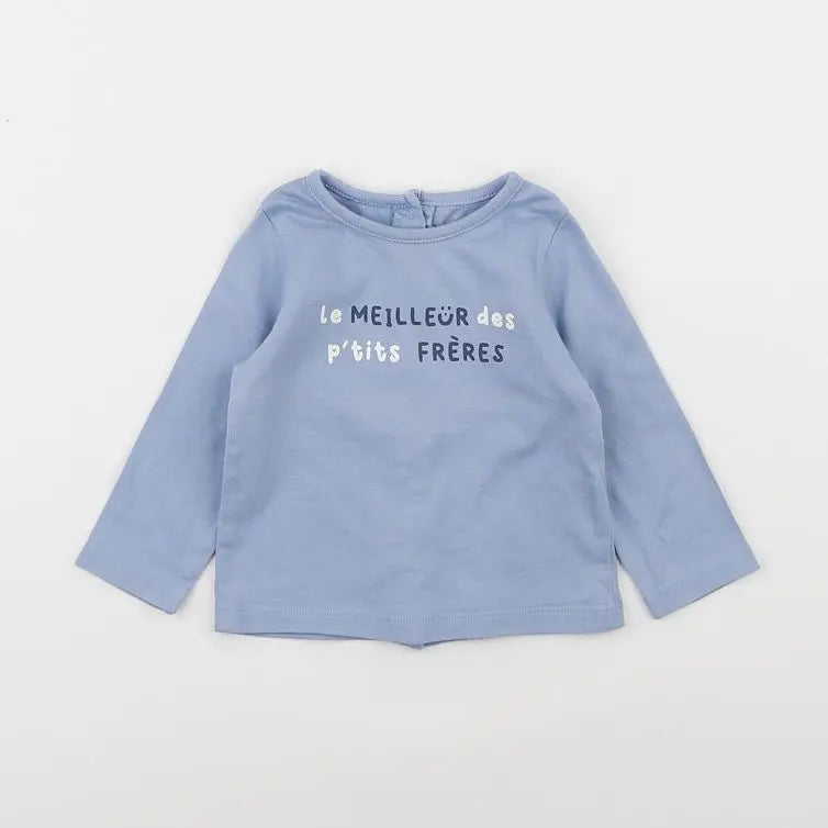 Vertbaudet - tee-shirt bleu - 6 mois