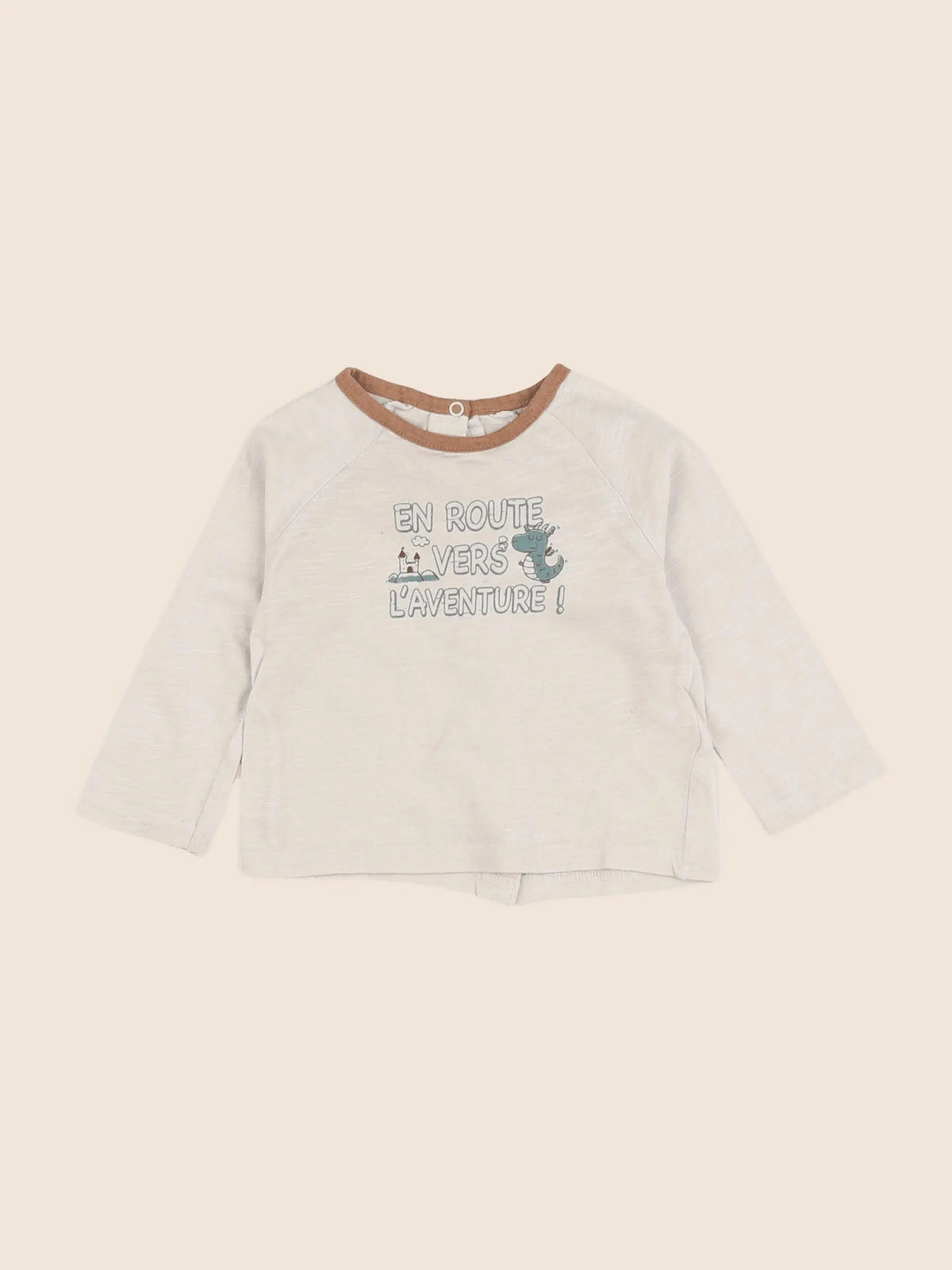 Vertbaudet - tee-shirt beige - 6 mois