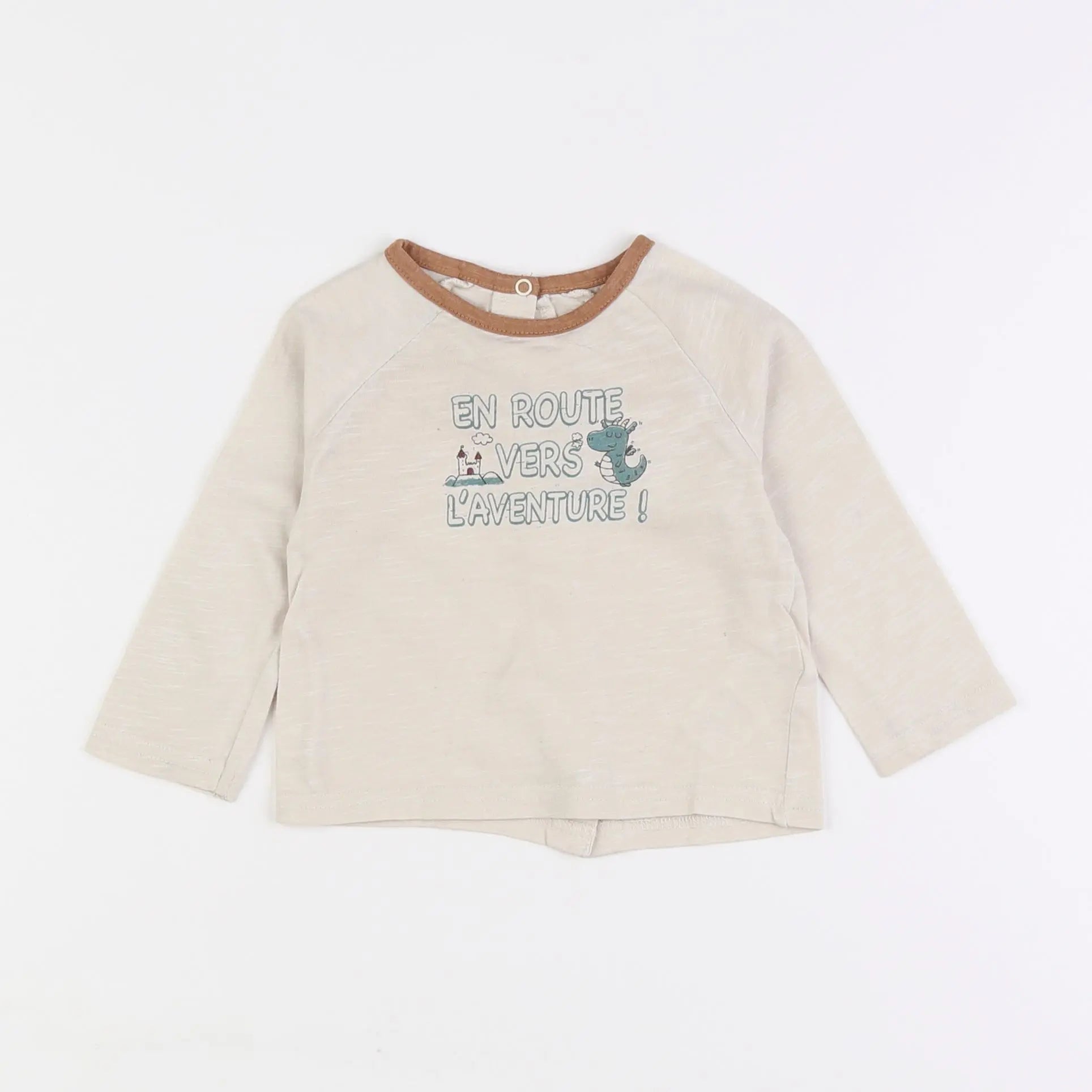 Vertbaudet - tee-shirt beige - 6 mois