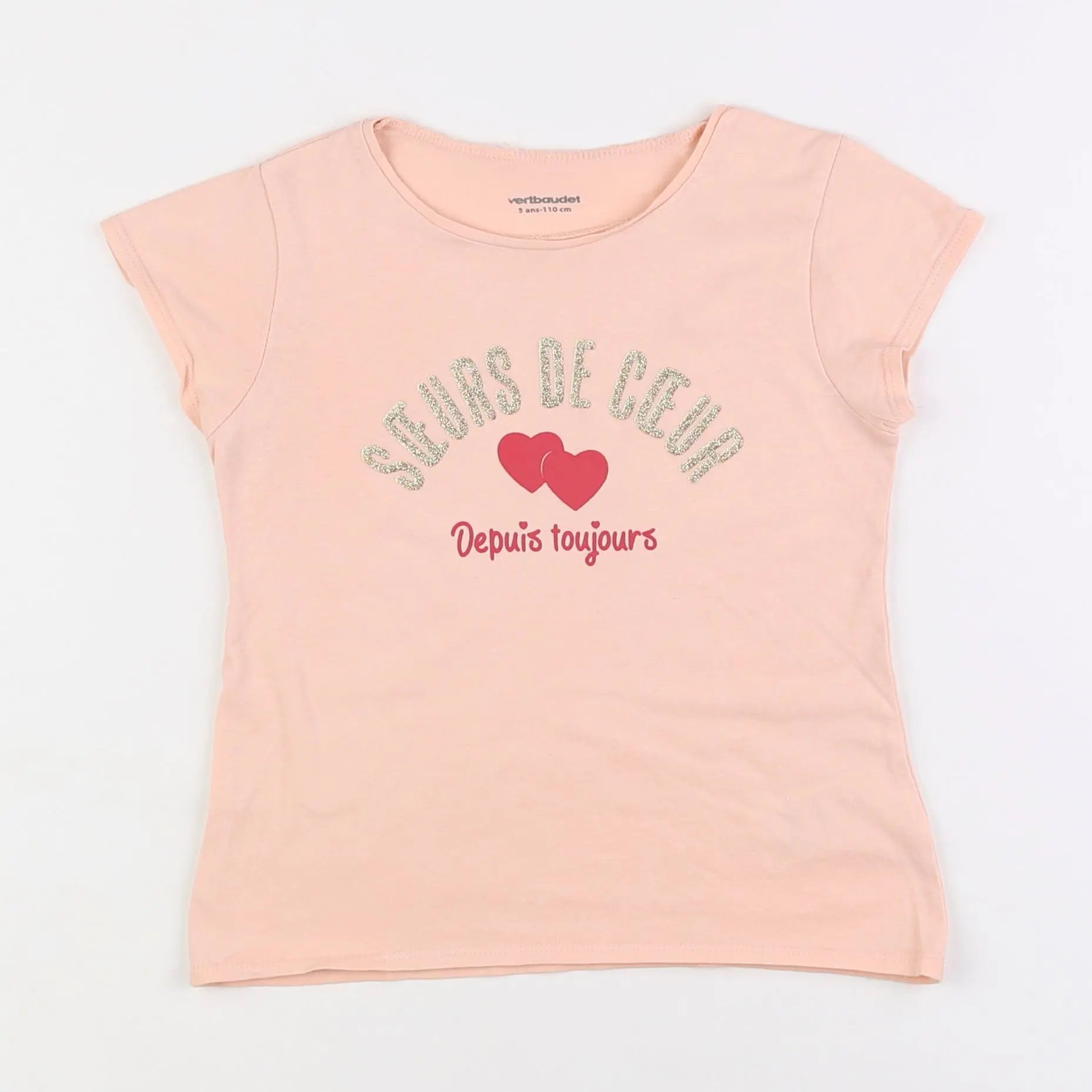 Vertbaudet - tee-shirt rose - 5 ans