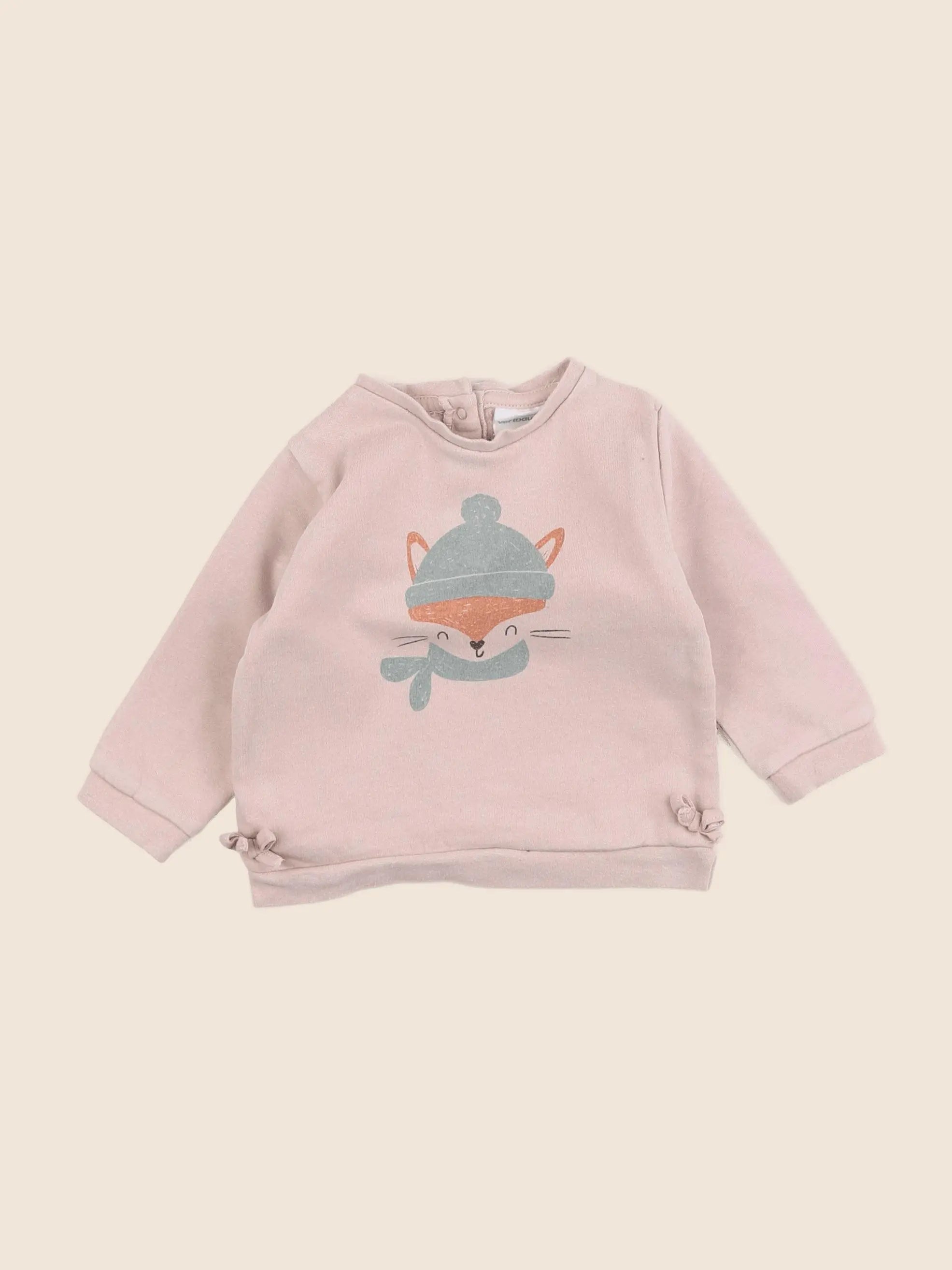 Vertbaudet - sweat rose - 12 mois