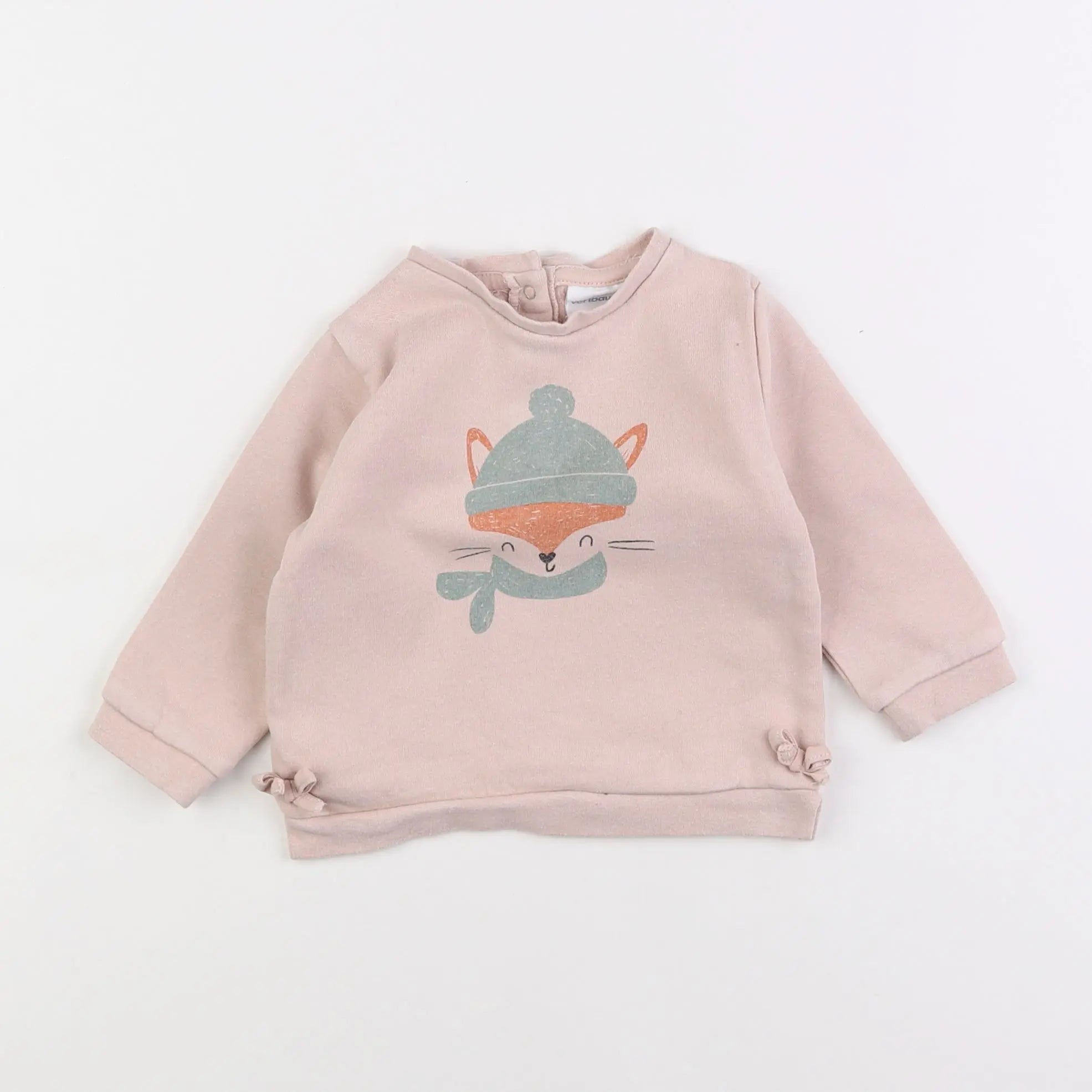 Vertbaudet - sweat rose - 12 mois