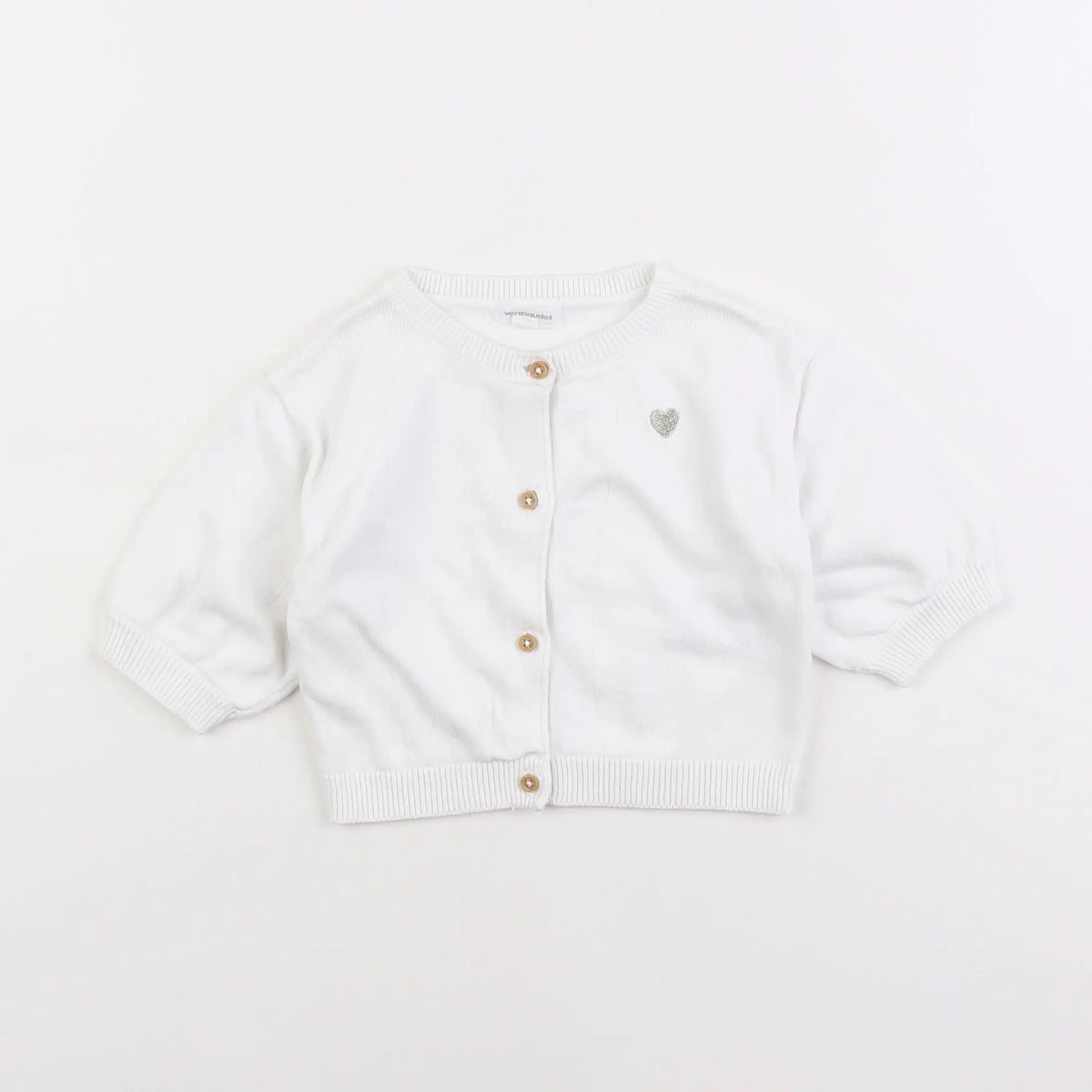 Vertbaudet - gilet blanc - 6 mois