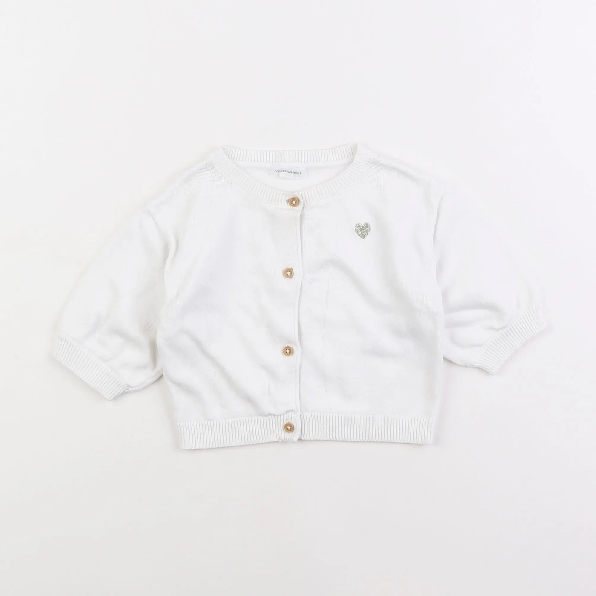 Vertbaudet - gilet blanc - 6 mois