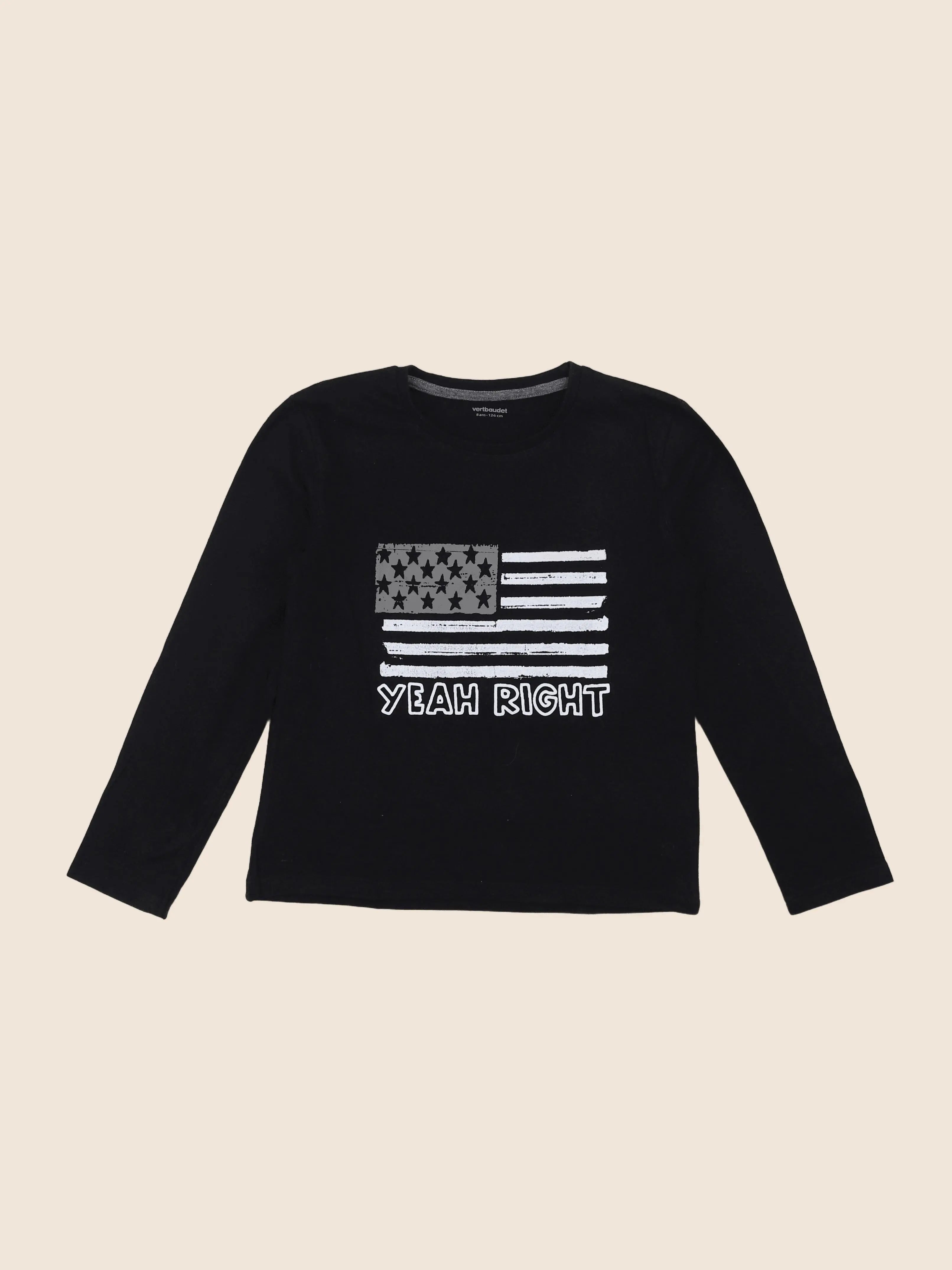 Vertbaudet - tee-shirt noir - 8 ans