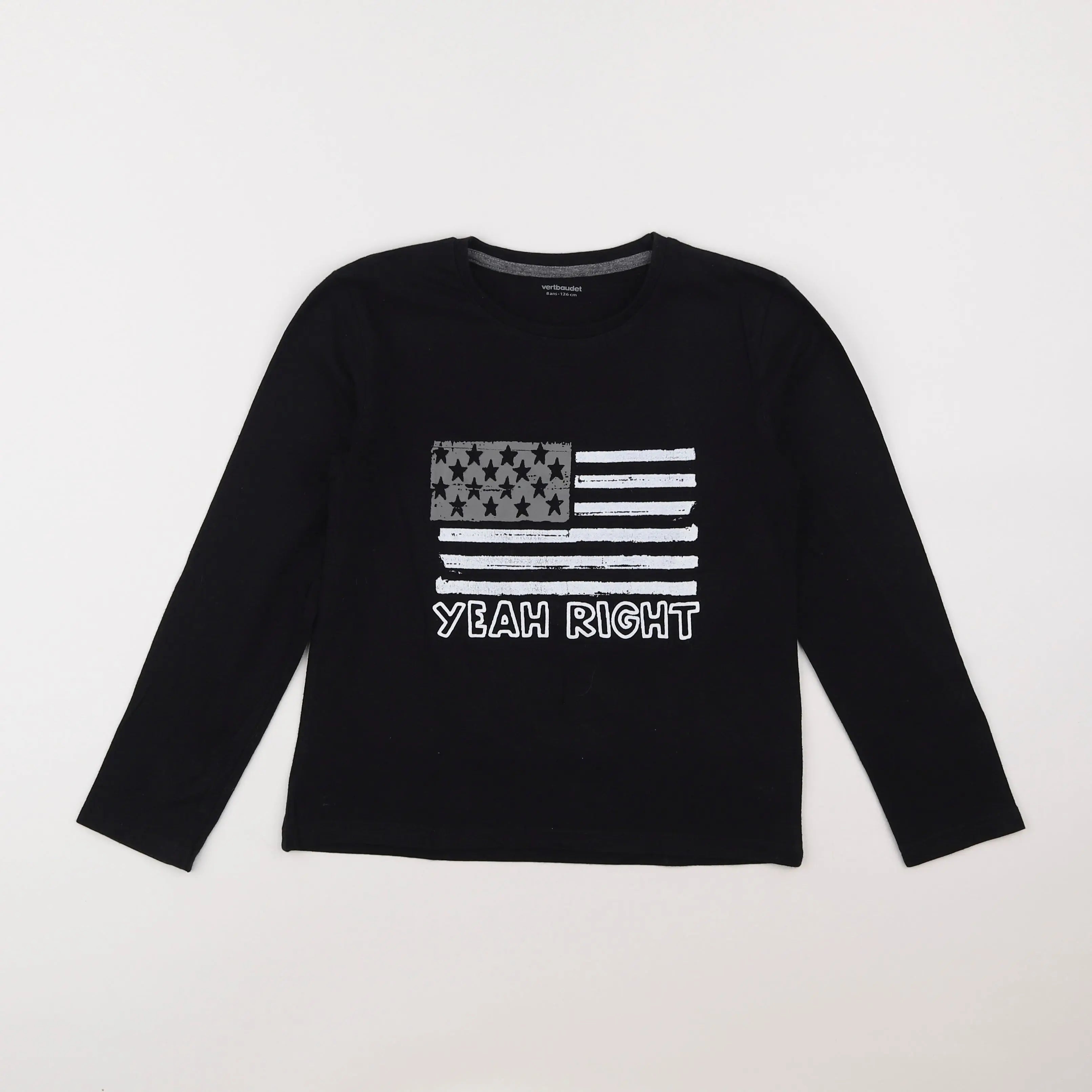 Vertbaudet - tee-shirt noir - 8 ans