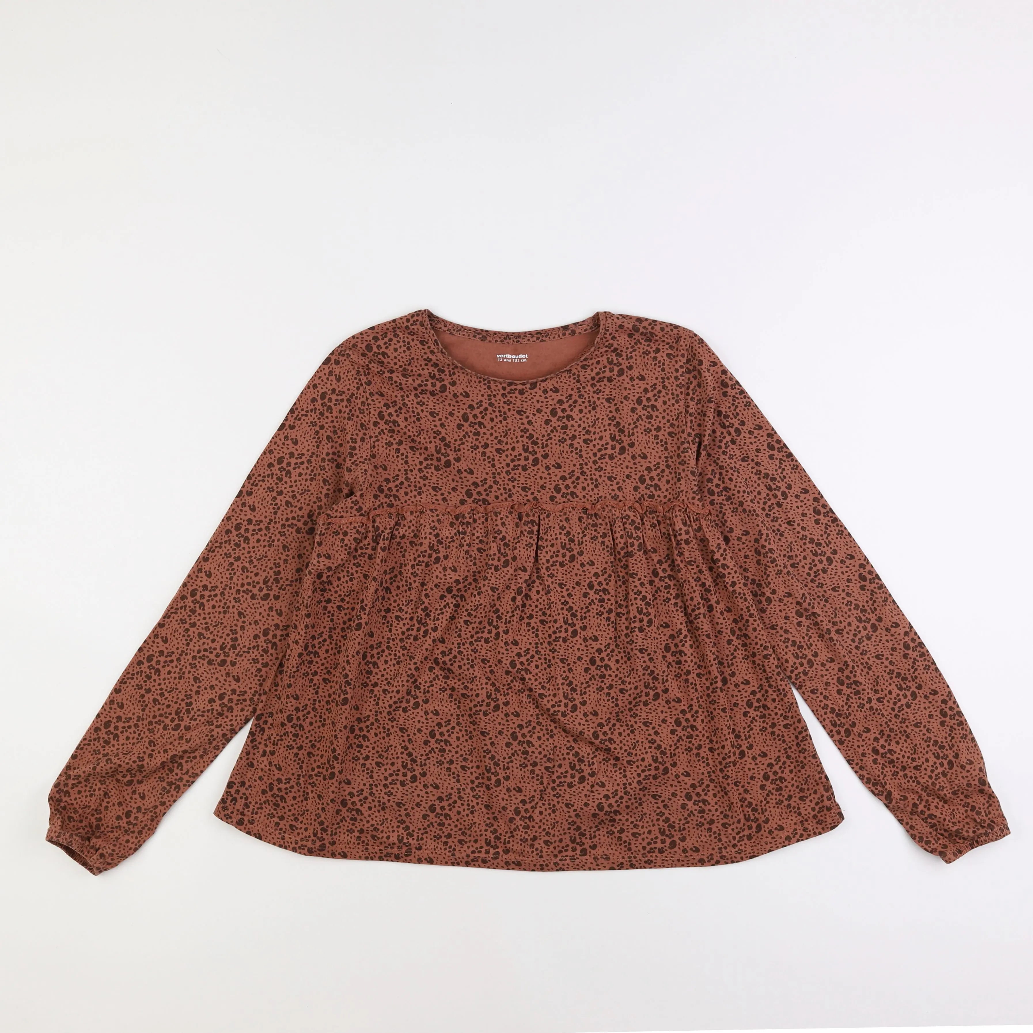Vertbaudet - tee-shirt marron - 12 ans